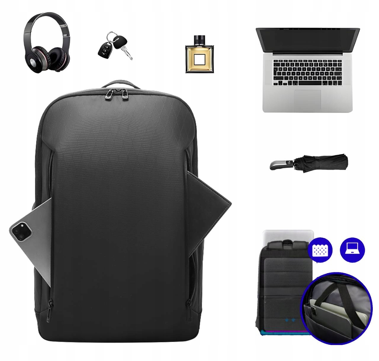 Batoh s prostorem pro notebook 15,6" do práce, prostorný, funkční, městský