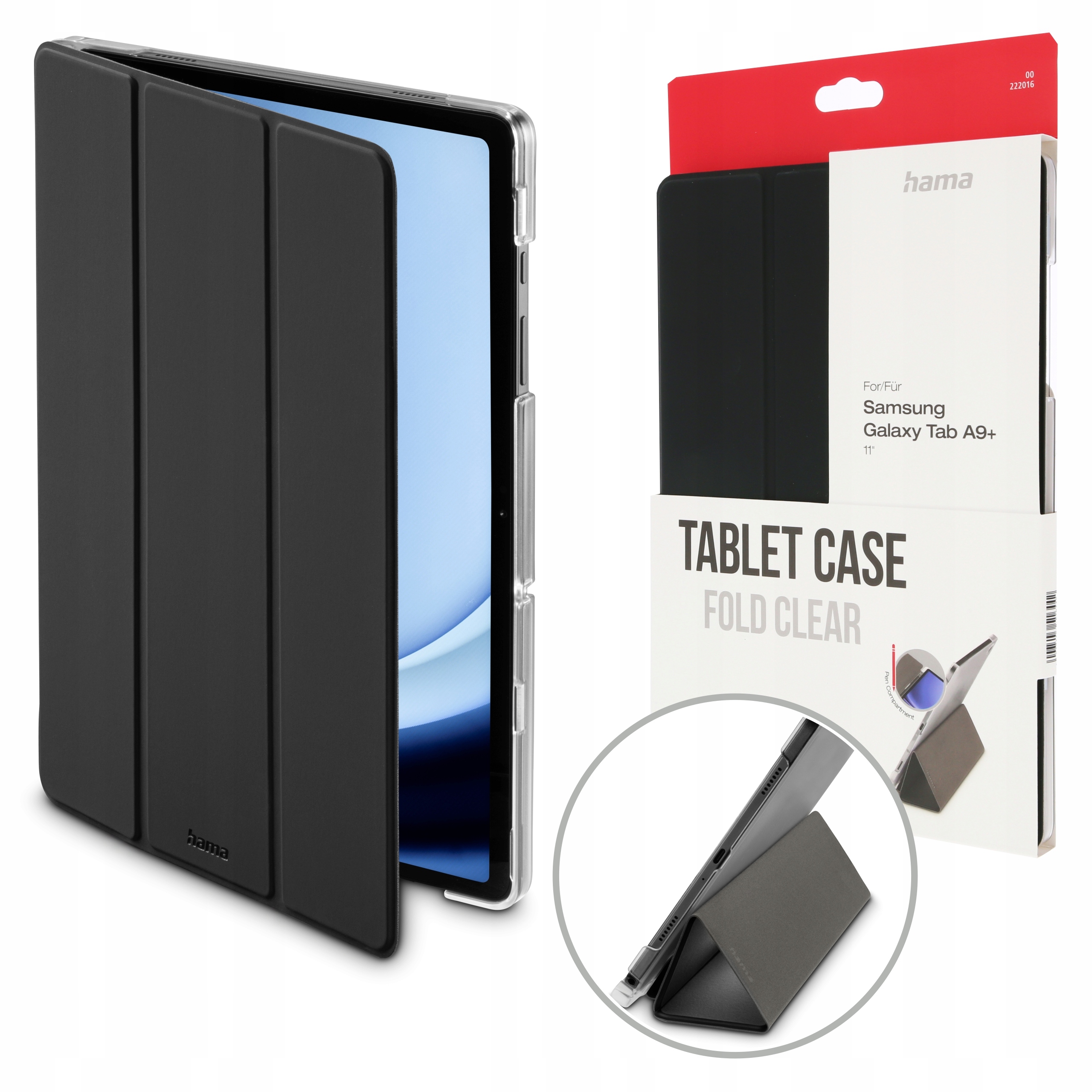 Etui na tablet Samsung Galaxy Tab A9+ 11" Hama Fold Clear czarne