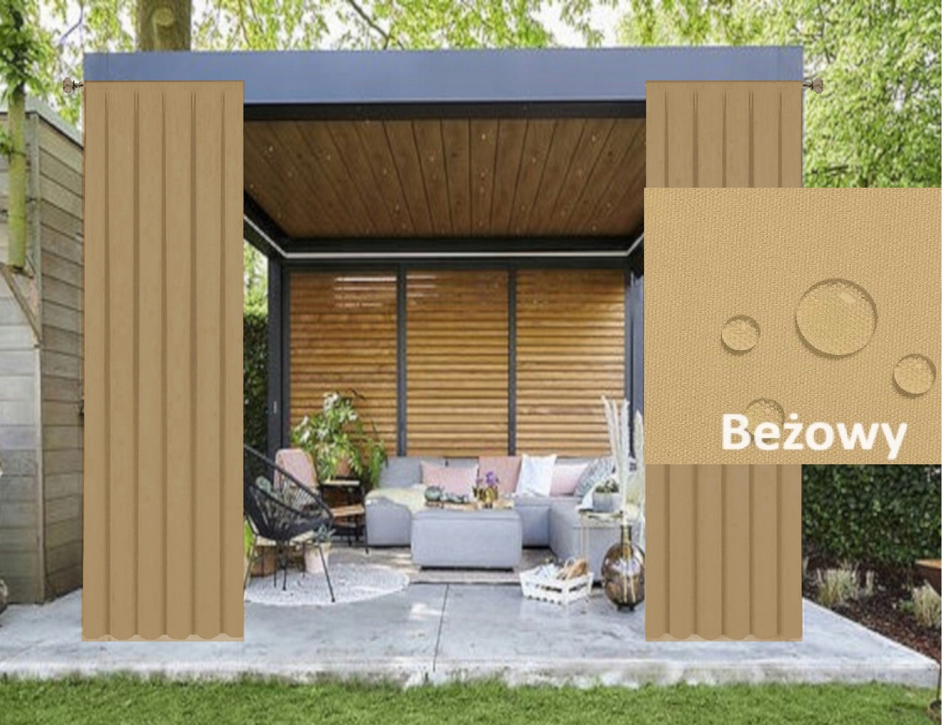 ZASŁONY TARASOWE 155 X 230 CM OGRODOWE ALTANA Typ inny