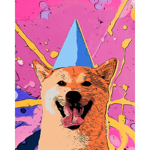 Vyšívání křížkové sada Veselý pes Pop Art 32 x 40 cm