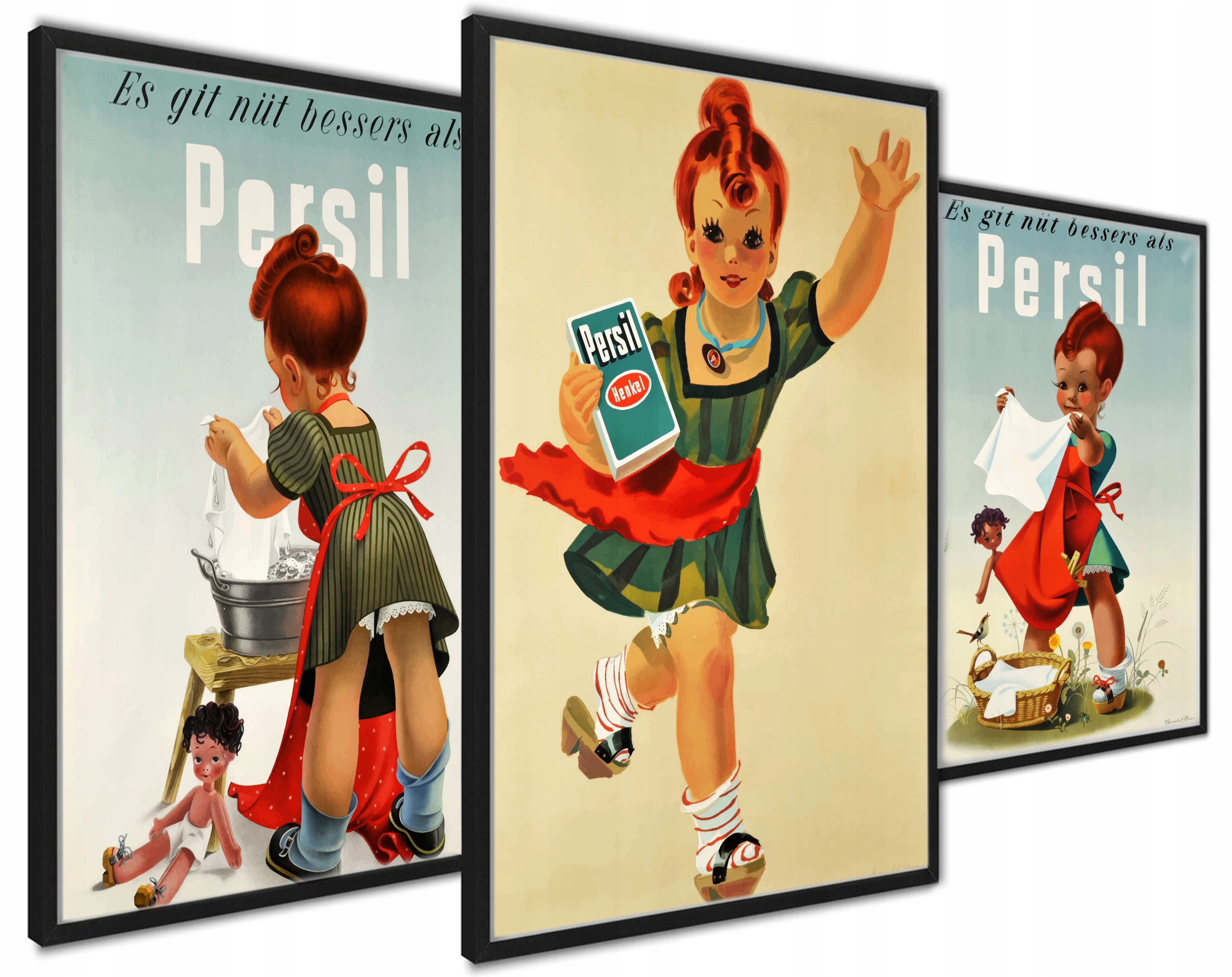 

Retro Plakaty do Pralni Zestaw Persil Śmieszne A3
