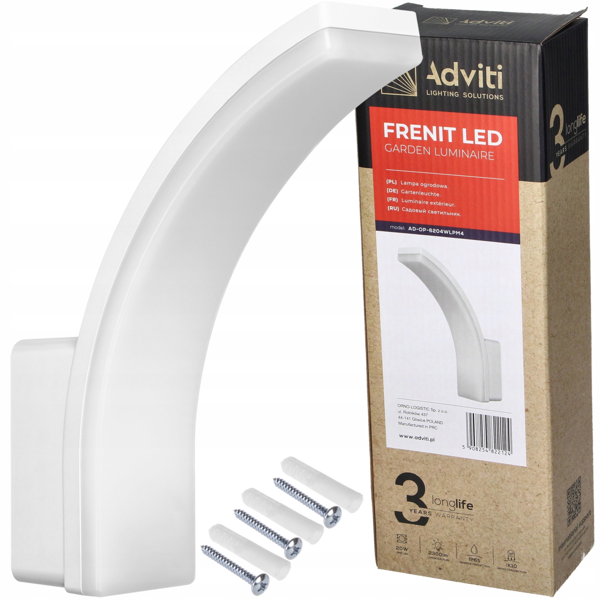 

Lampa Ścienna Zewnętrzna Elewacyjna Led 20W IP65