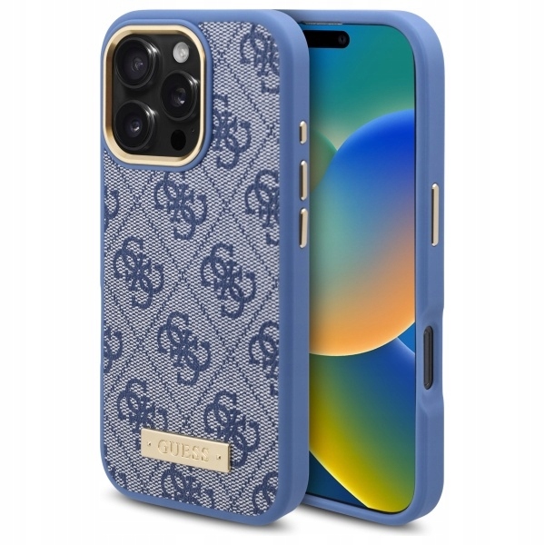 Guess GUHMP16LU4GPRB iPhone 16 Pro6.3" modrý/modrý hardcase 4G Logo Plat