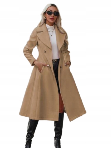 Shein Dámský Hnědý Dvouřadý Kabát 36 Lůžek