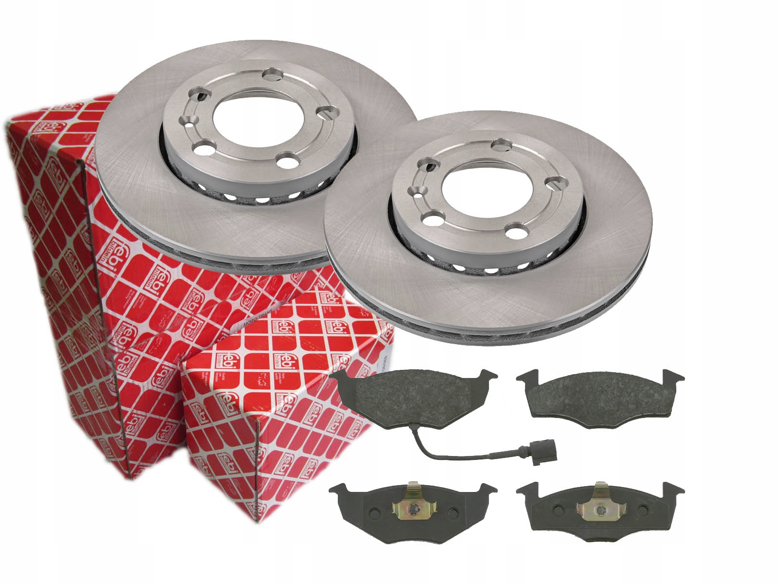 2× Febi Bilstein 22874 Диск тормозной + FEBI BILSTEIN КОЛОДКИ ТОРМОЗА SKODA FABIA 99- С ДАТЧИК.
