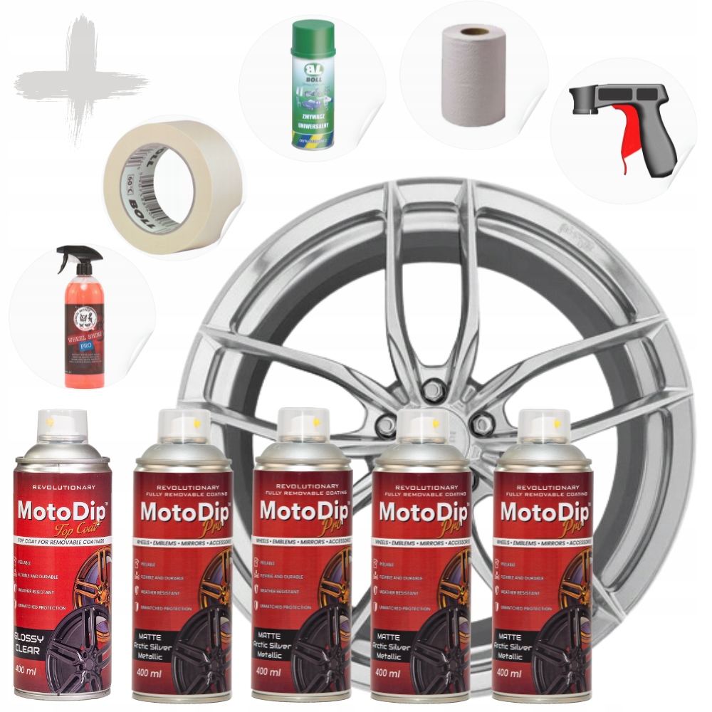 Sada na disky MotoDip Arctic Silver Metallic Glossy Metalický lesk Oem
