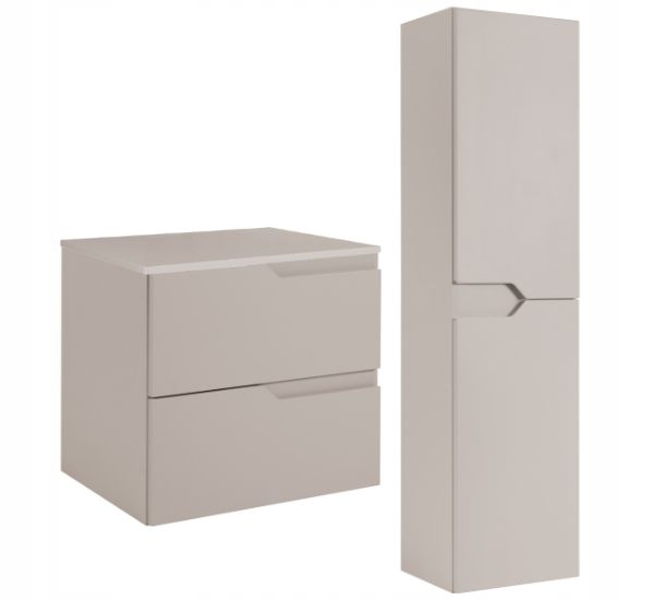 Sada Koupelnová Skříňka Závěsná 60 Sloupek 136 Čela Mdf Deska Kašmír