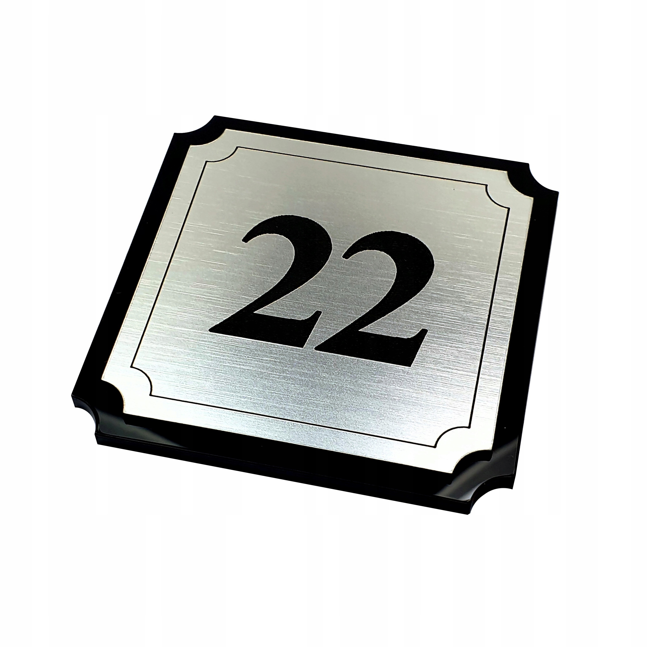 Numerek na drzwi, DOWOLNA CYFRA, numer, retro srebrny, 8cm x 8cm