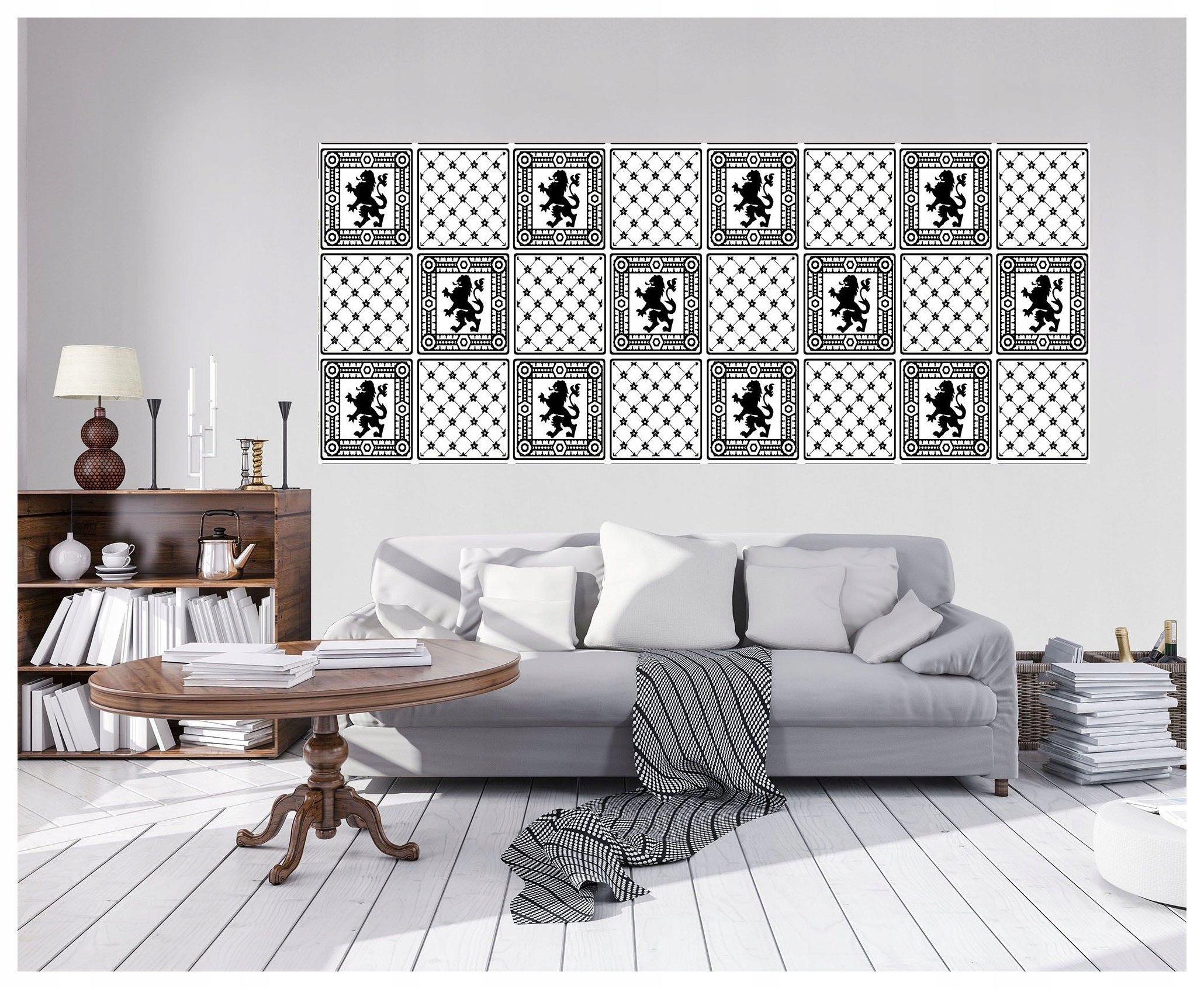 Fototapeta Lvi Heraldika černobílý ornament klasika 250x104 lepidlo