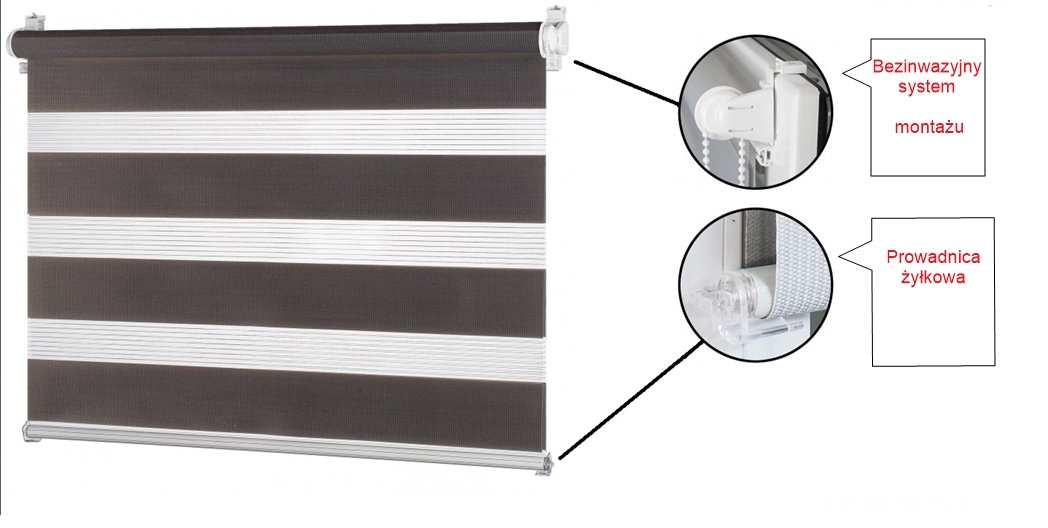 ROLETA DZIEŃ NOC ROLETY NAPINACZ 96 X 150 CM KOLOR Marka inna marka