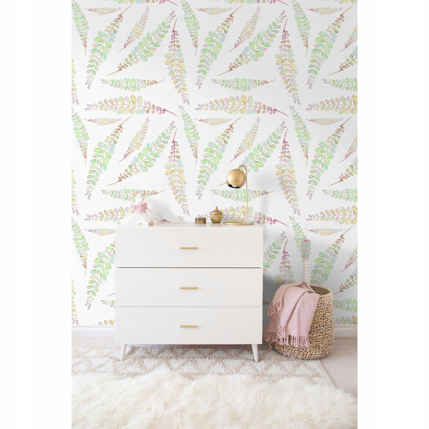 

Tapeta flizelina Kolorowe subtelne liście 104x70