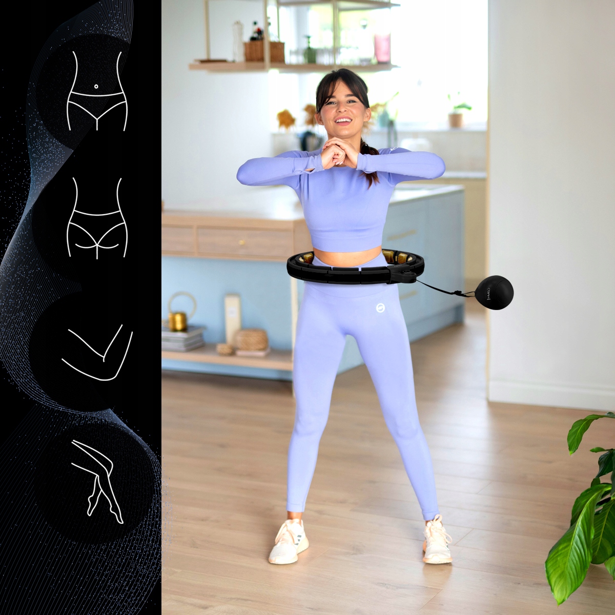 HULA HOP Z MAGNESAMI OBCIĄŻNIK LICZNIK HMS HHM13 KOŁO ODCHUDZAJĄCE SPORT Model HHM13