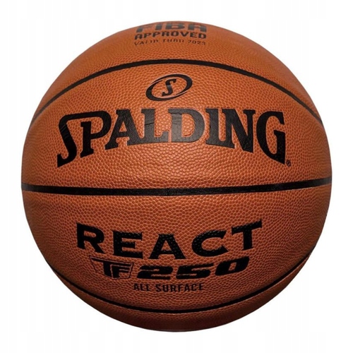 Piłka do koszykówki Kosza Spalding React TF-250 Logo Fiba Skóra 76-967Z