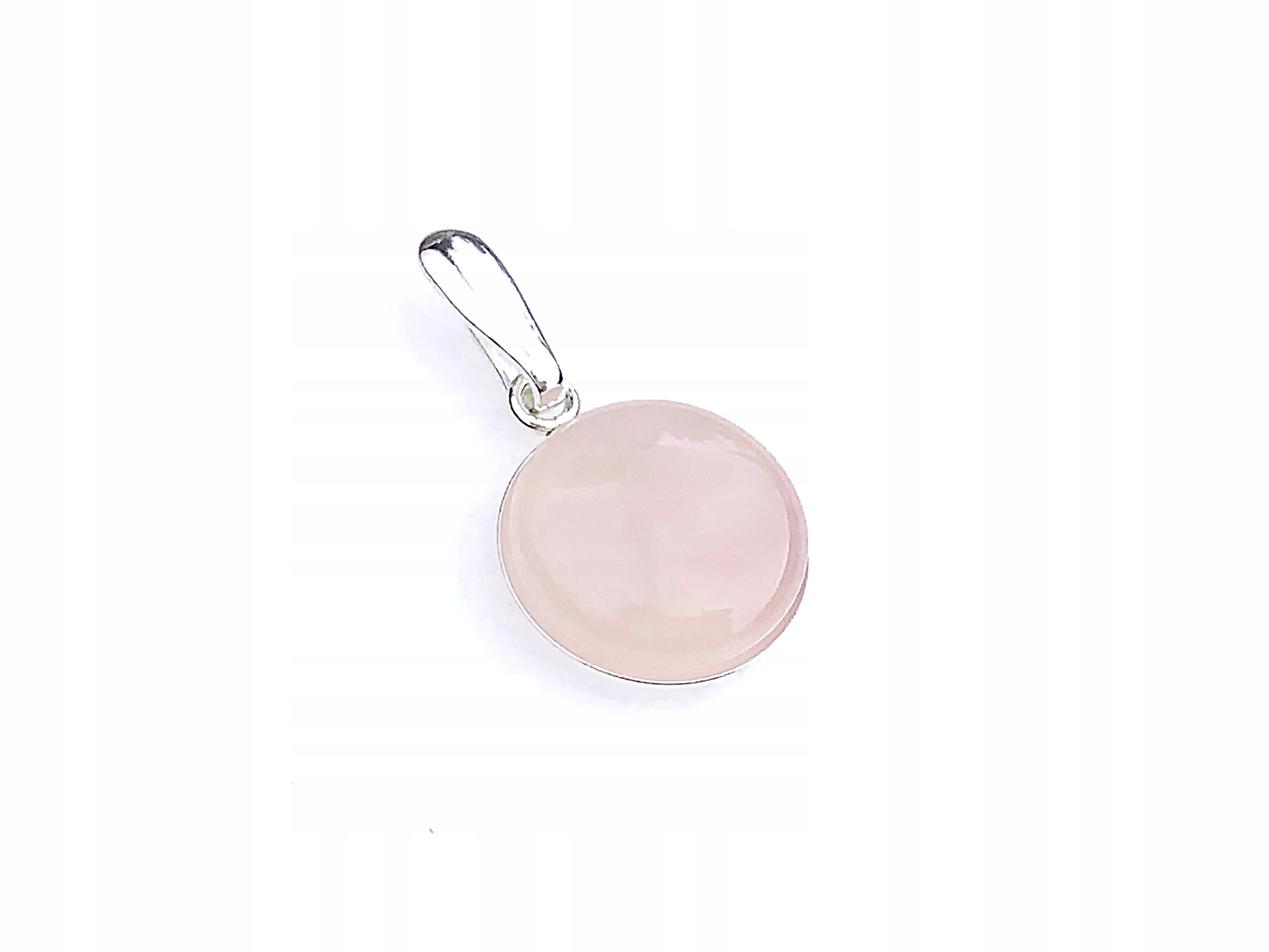 

srebrna zawieszka kamień kwarc różowy pr.925