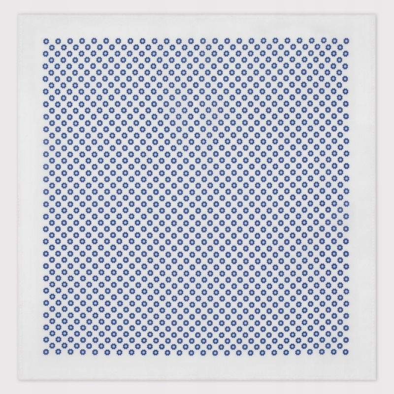 Bílý pánský kapesníček s modrým mikrovzorem Pako Lorente One Size