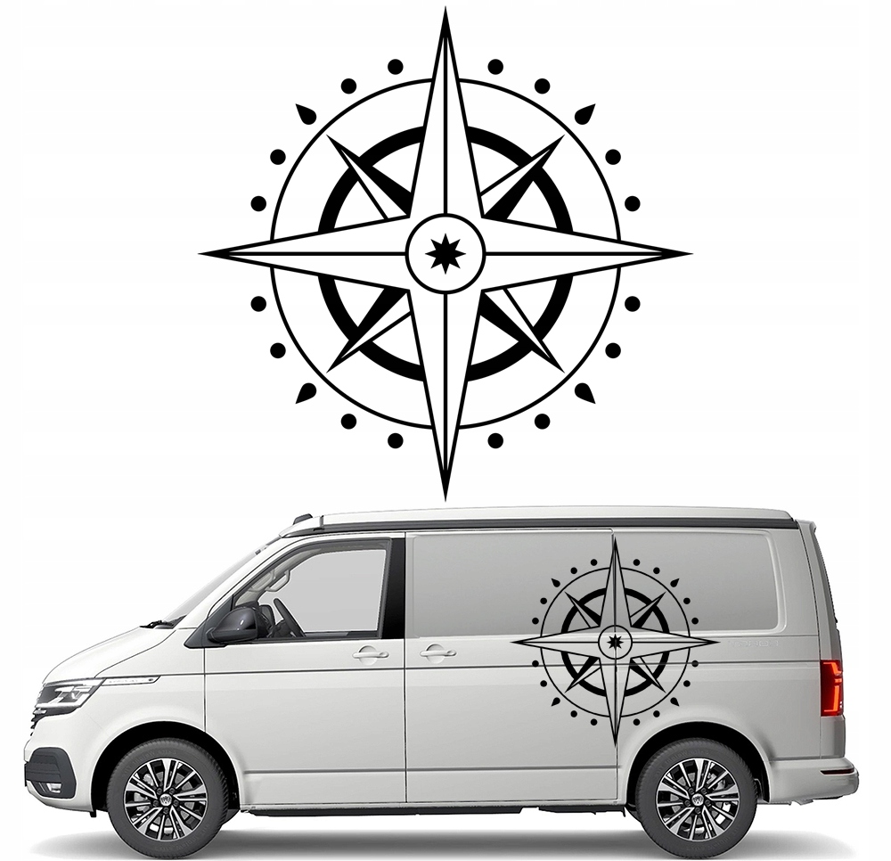 Samolepka Grafika pro karavan Kompas Růže Větrů 90x90