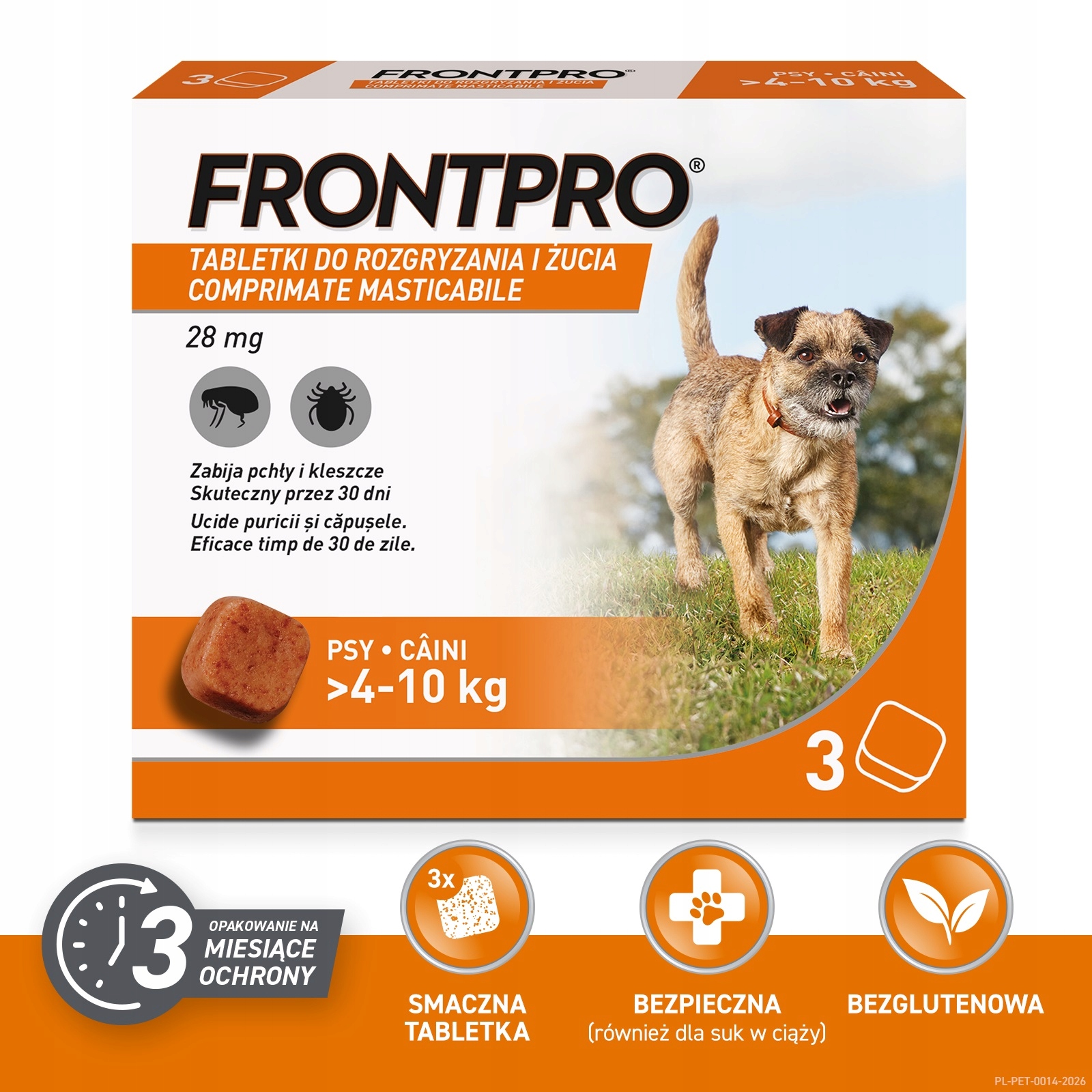 FrontPro 28 mg x 3 tab. dla psów 4-10 kg
