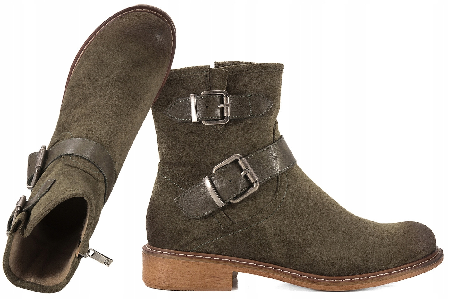 Potocki 25-12739GN Kozačky Zateplené Kotníkové Boty Zimní Mikrovlákno 40 Zelená