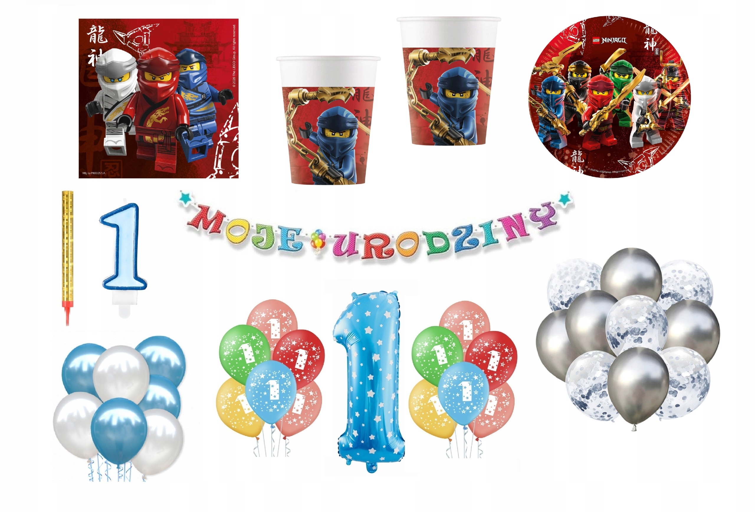 

Zestaw Lego Ninjago 1 Urodziny Balony