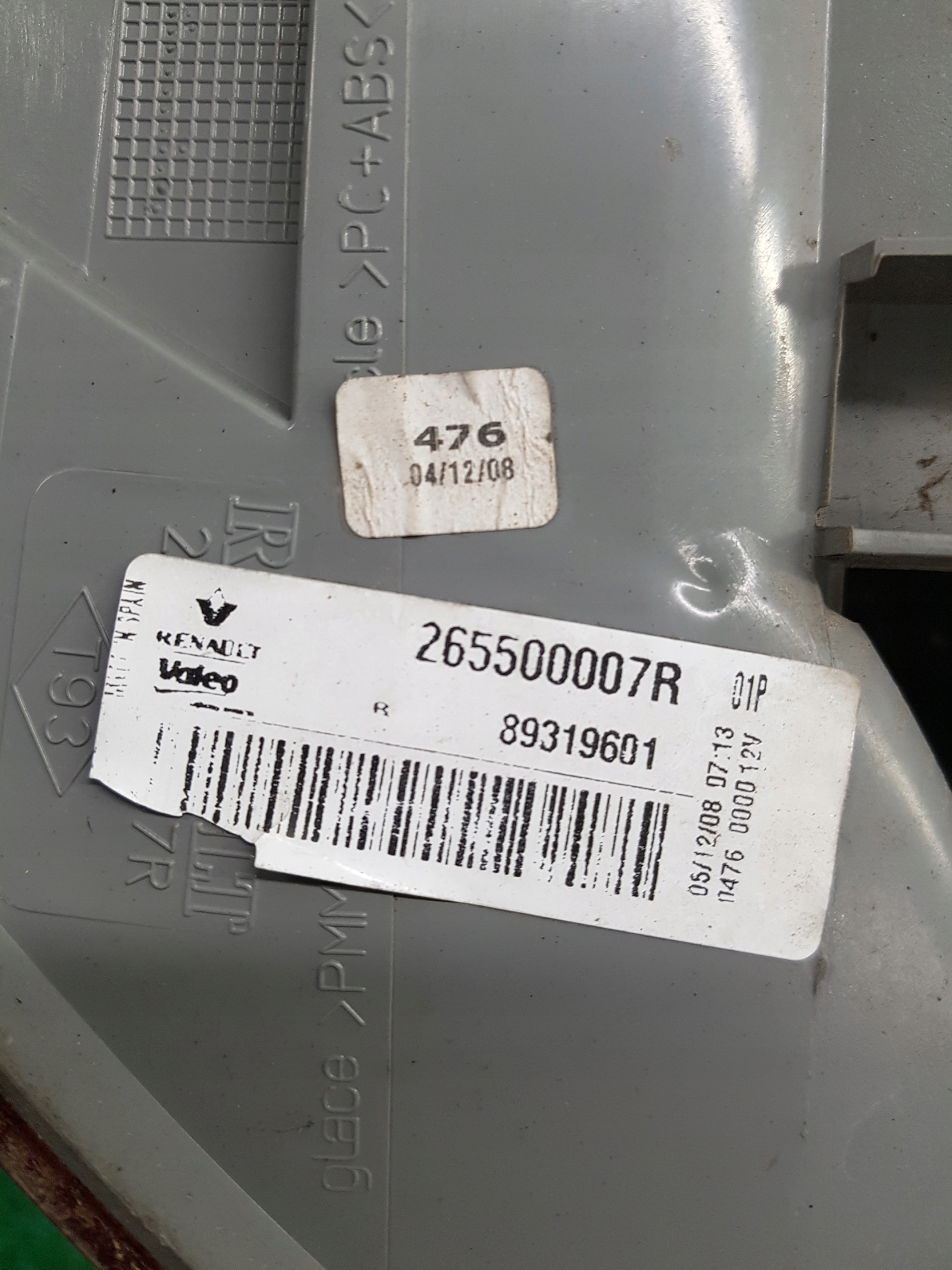 light right rear RENAULT MEGANE 3 265500007R 89319601