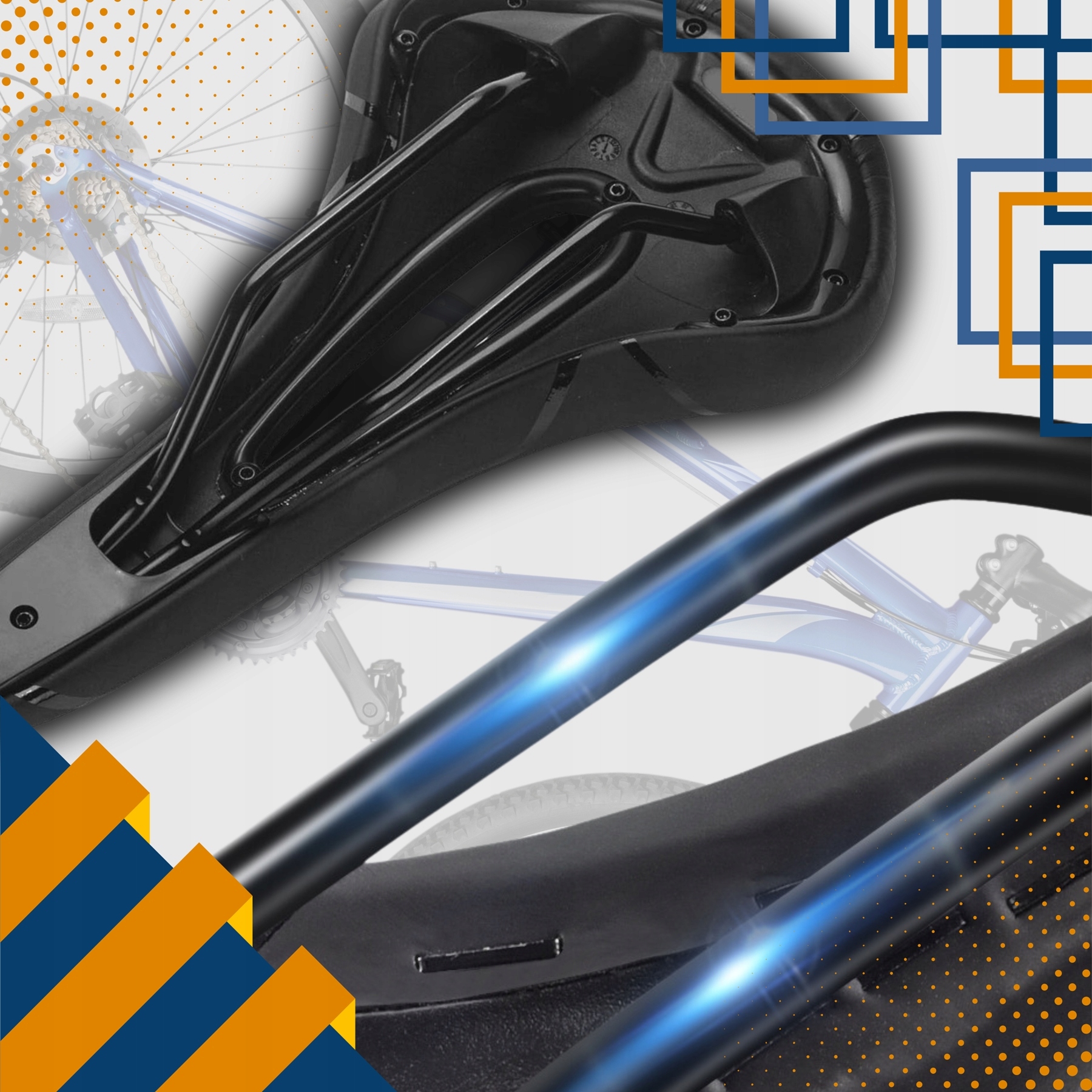 SIODEŁKO ROWEROWE ŻELOWE SIODŁO SPORTOWE DO ROWERU NA ROWER MĘSKIE DAMSKIE Kolor dominujący czarny