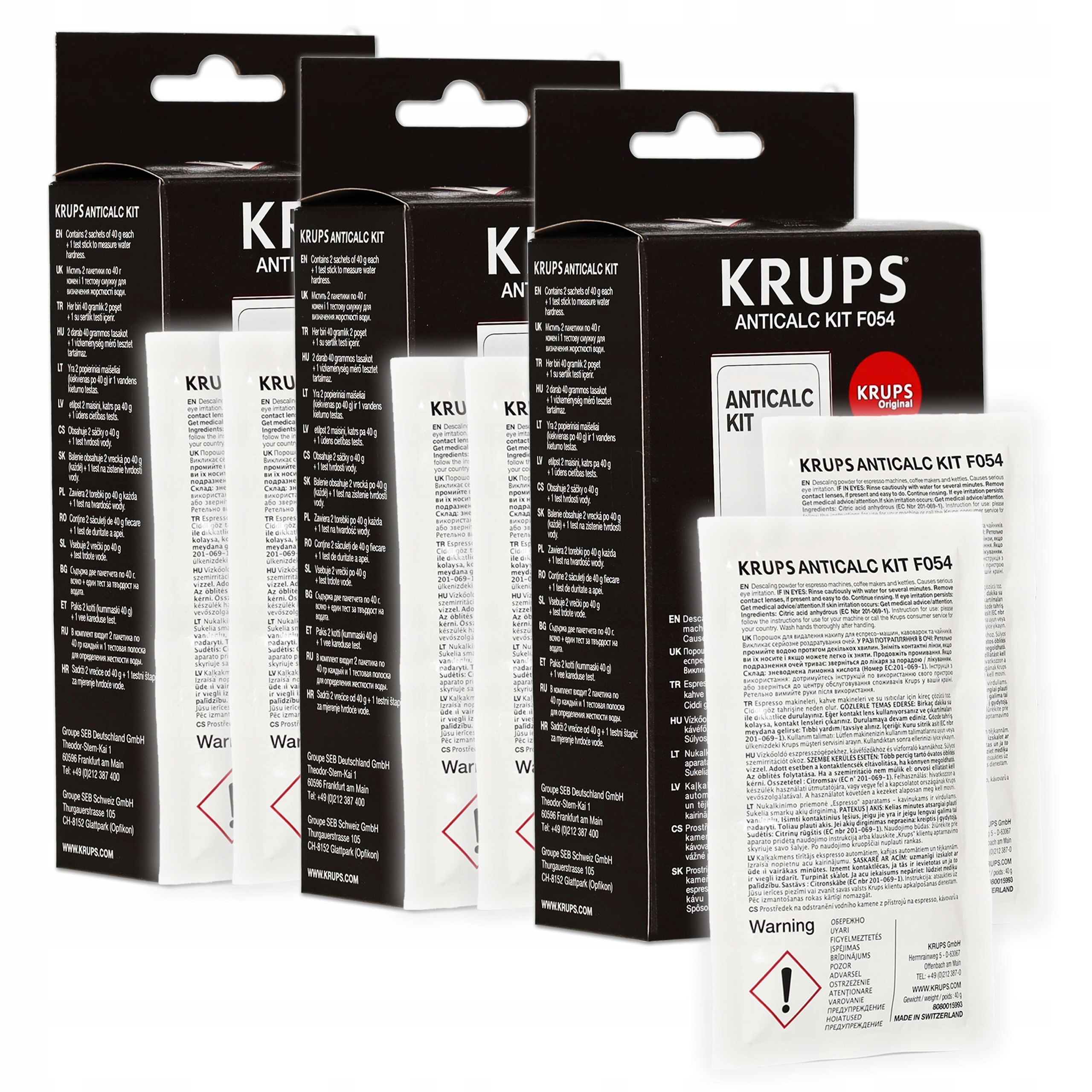 

Odkamieniacz ekspresów Krups F054 AntiCALC Kit 3x