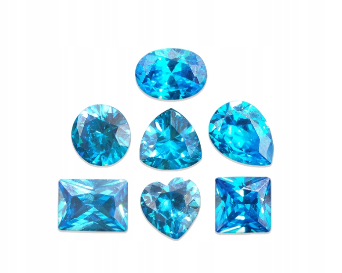 Modrý akvamarín sada 7 ks