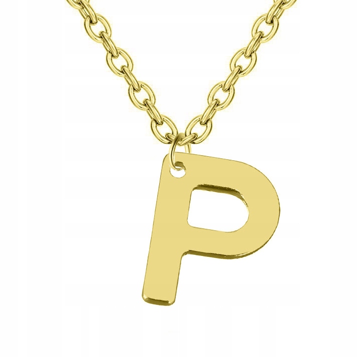 

Naszyjnik Złoty Mini Litera Literka P Stal 316L