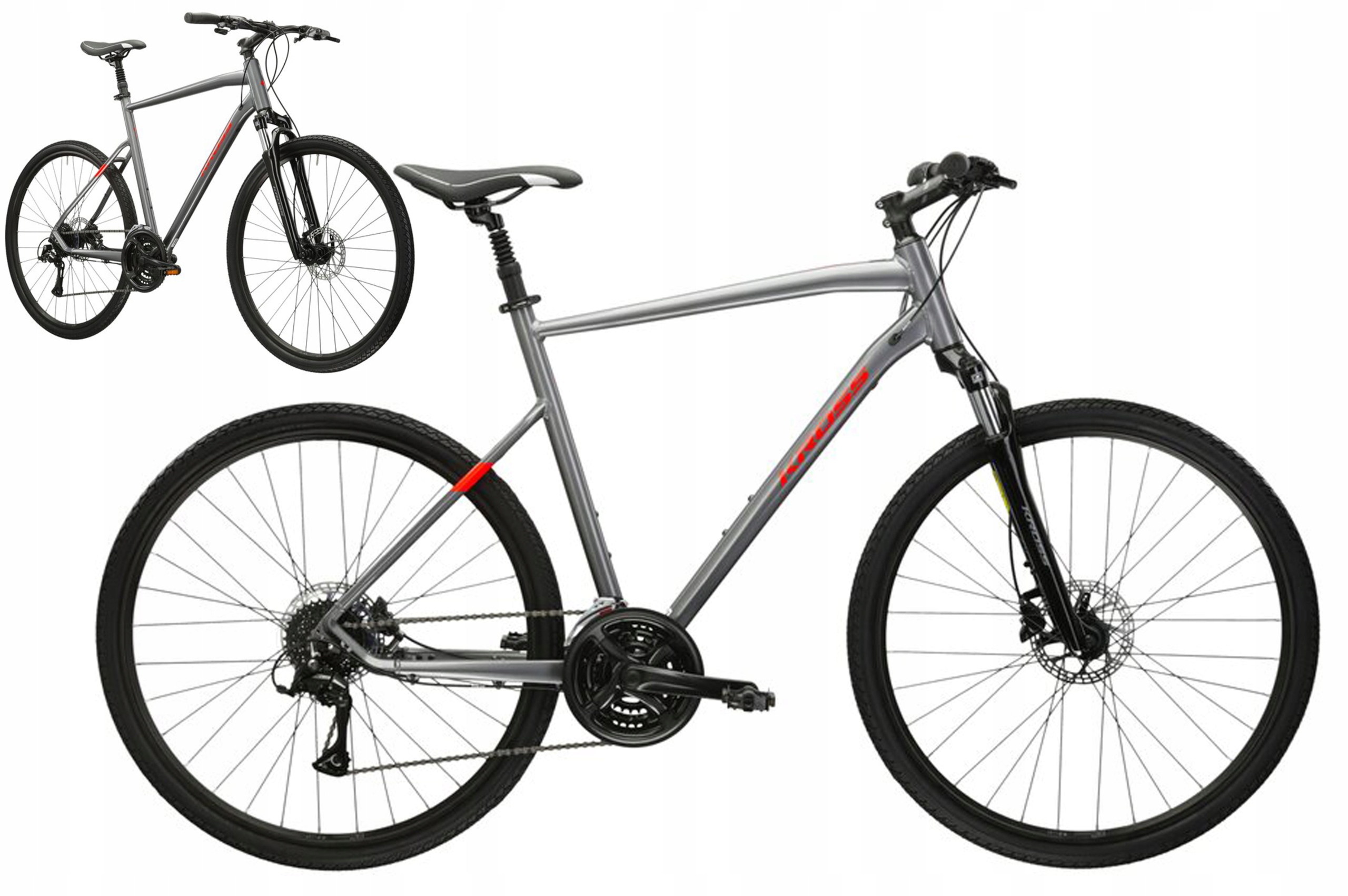 Rower 28" Crossowy Kross Evado 4.0 rama L 21" grafitowy czerwony