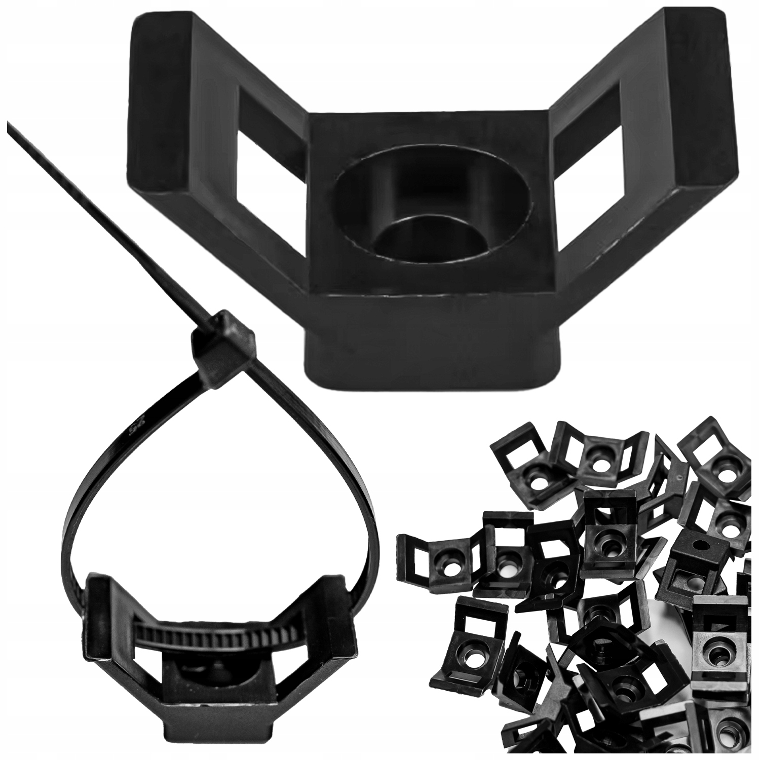 Mocowanie Uchwyt Podstawka Montażowa Opasek Zaciskowych 28 x 15mm 100SZT