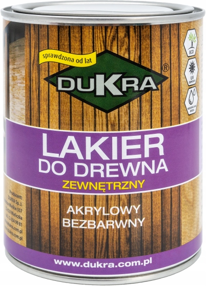

Lakier zewnętrzny do drewna Dukra 750ml Mat