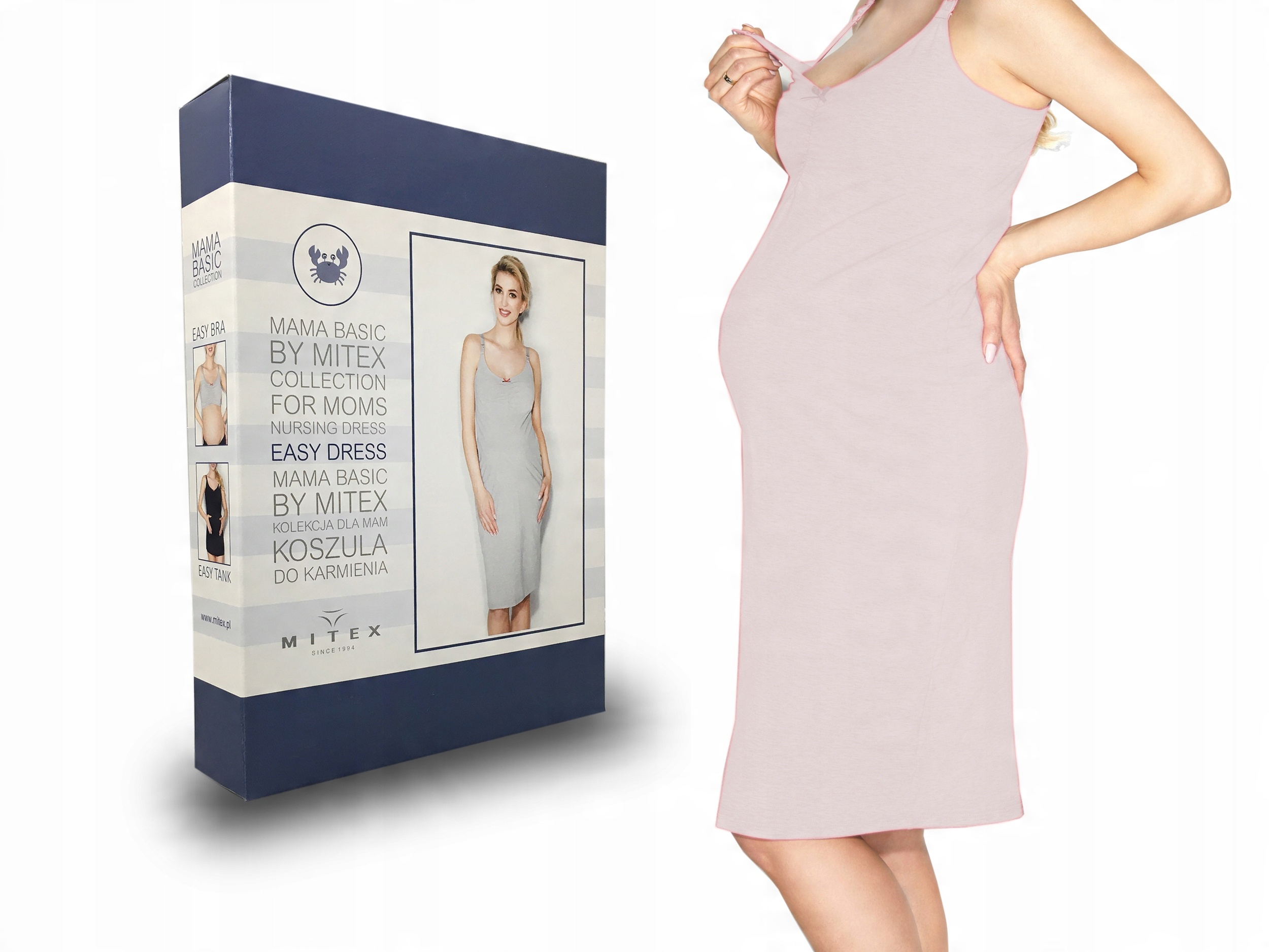 

Mitex Easy Dress Koszula Ciążowa Mama Różowa S