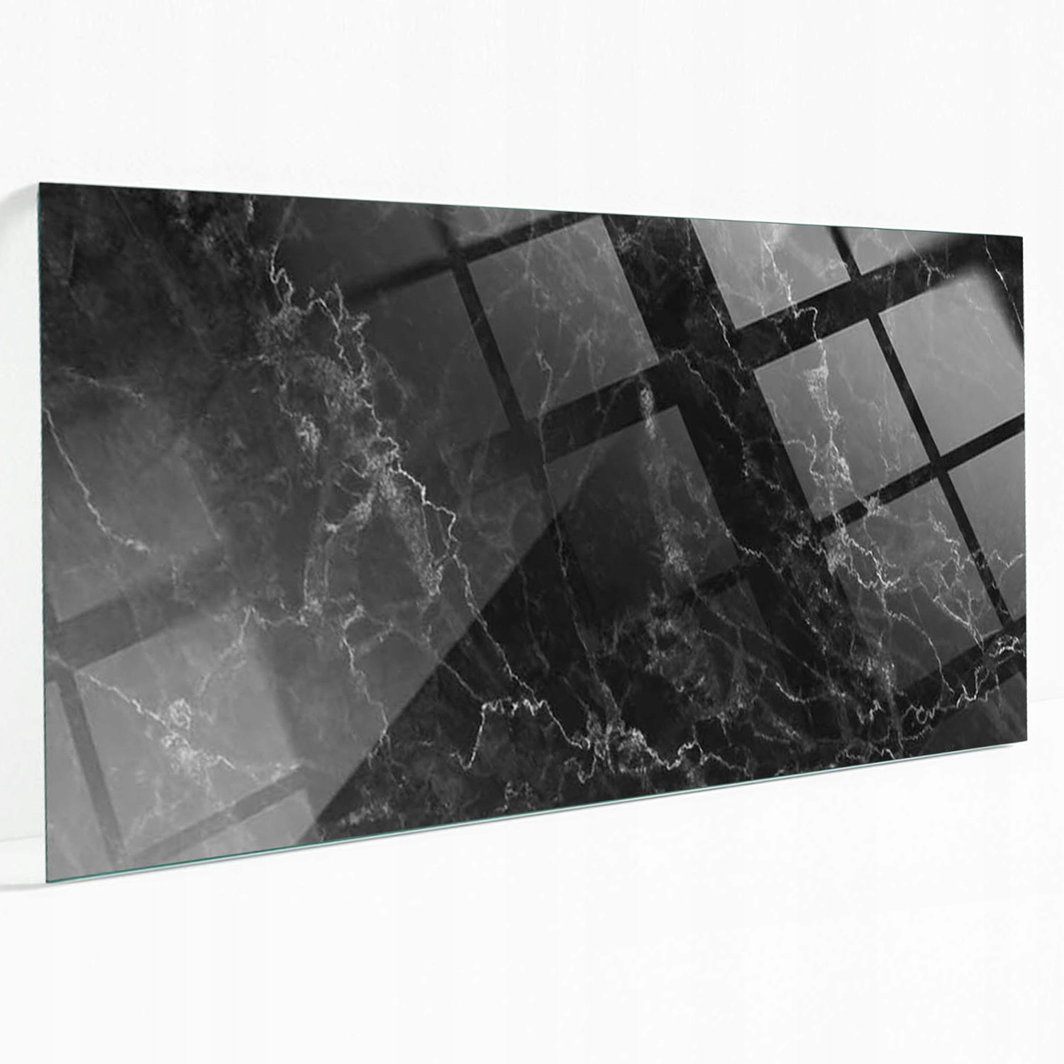 Dekoratívna sklenená doska na stôl so vzorom mramorového vzoru s vlascami 100 x 50 cm