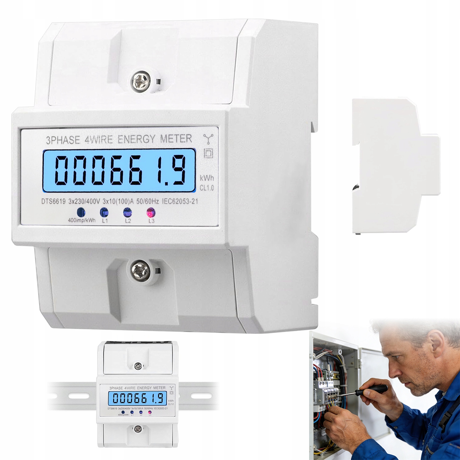 Třífázový Elektroměr Pro Montáž Na Din Lištu, Displej
