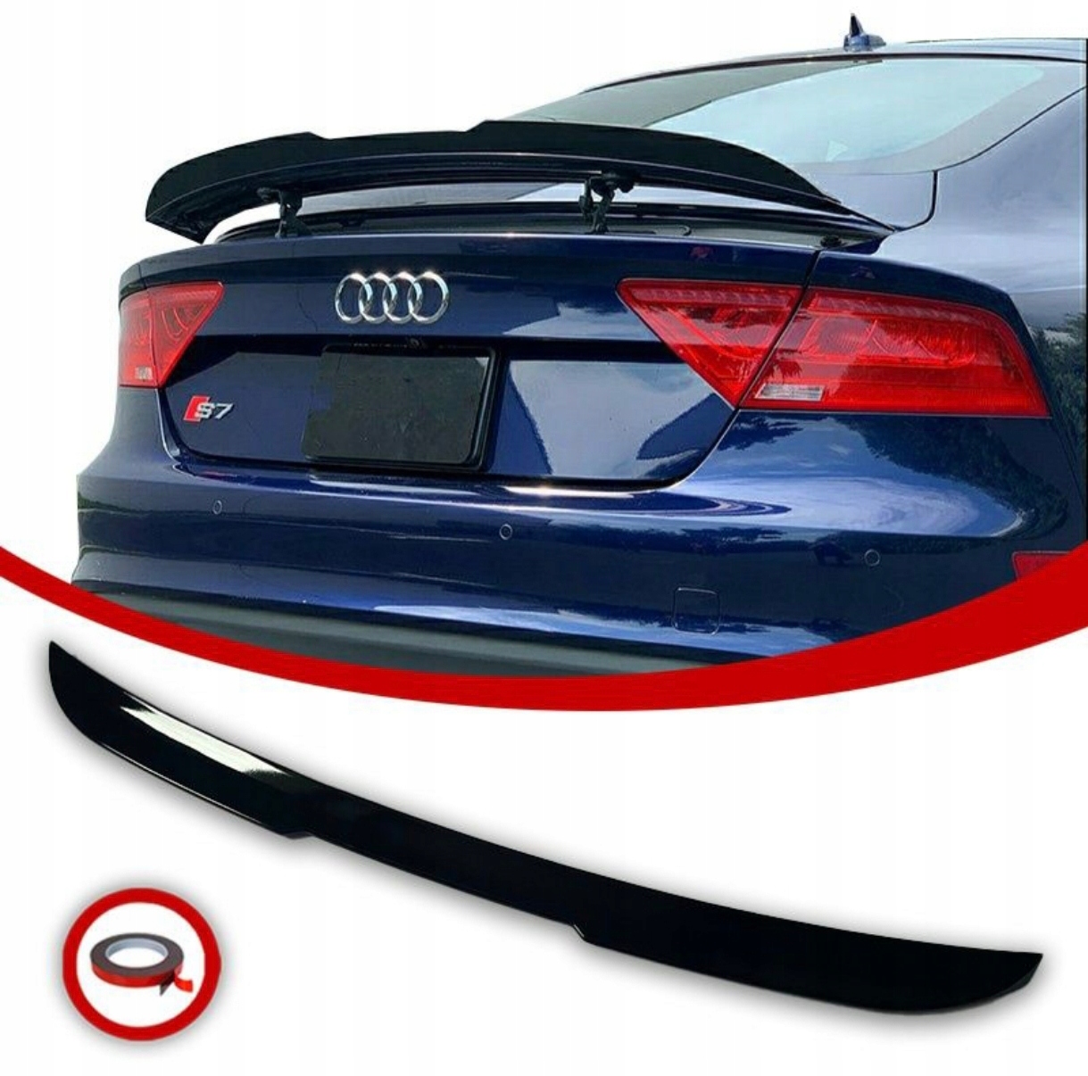 Audi A7 C7 Letka Spoiler Doplněk 2011-2018 Černý Lesk