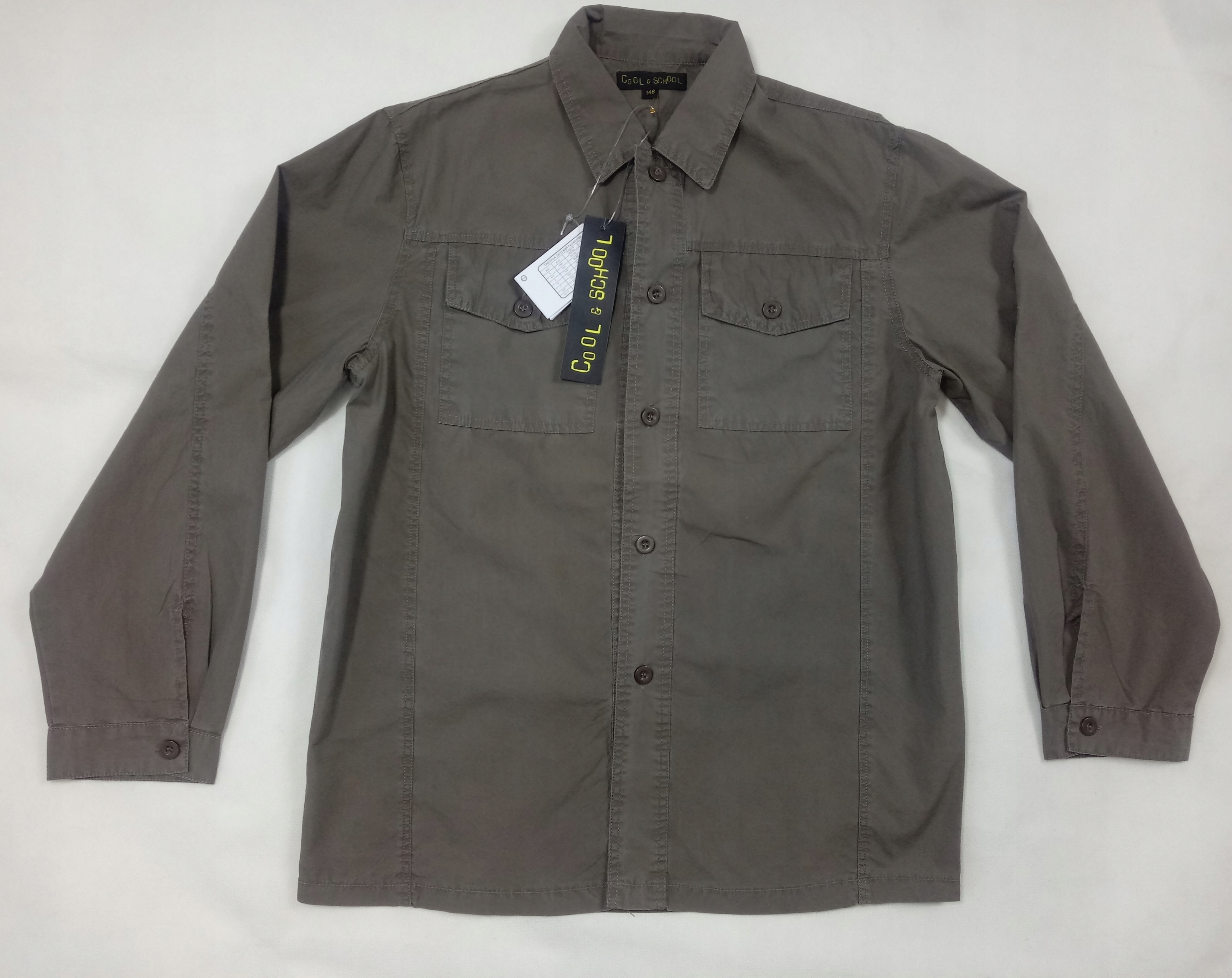 

Koszula chłopięca 146 brąz khaki 100% bawełna