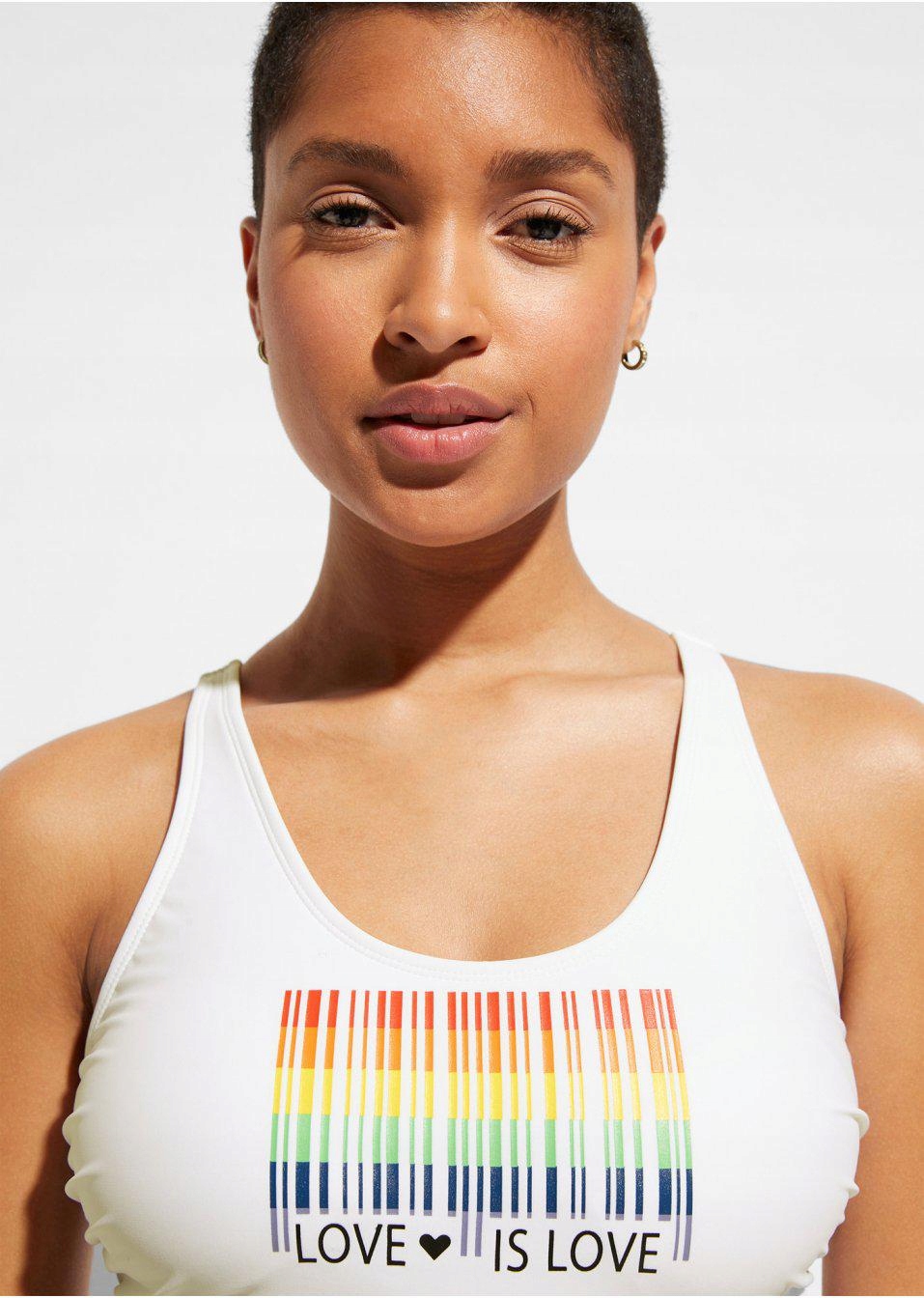 TANKINI TOP BIAŁY Z NADRUKIEM Bonprix _NQI 42 Marka Bonprix