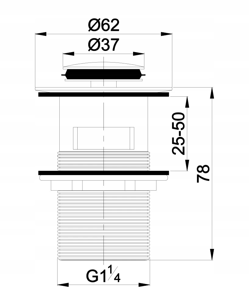 SYFON OSZCZĘDZAJĄCY MIEJSCE+KLIK-KLAK Z PRZELEWEM CHROM Typ z przelewem