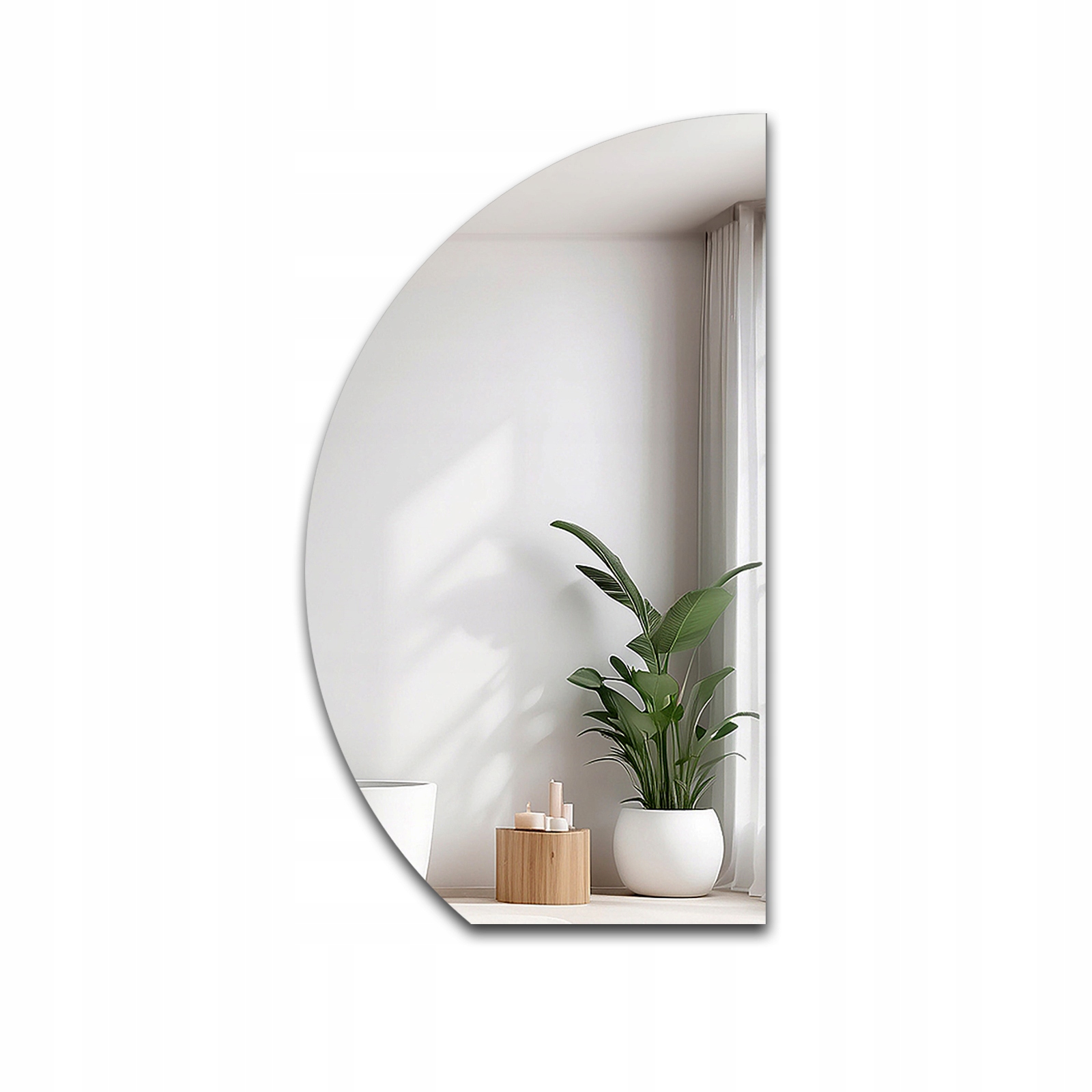 Zrcadlo půlkruhové Helena zkosená spodní část 60x120 pro toaletní stolek policové skříňky