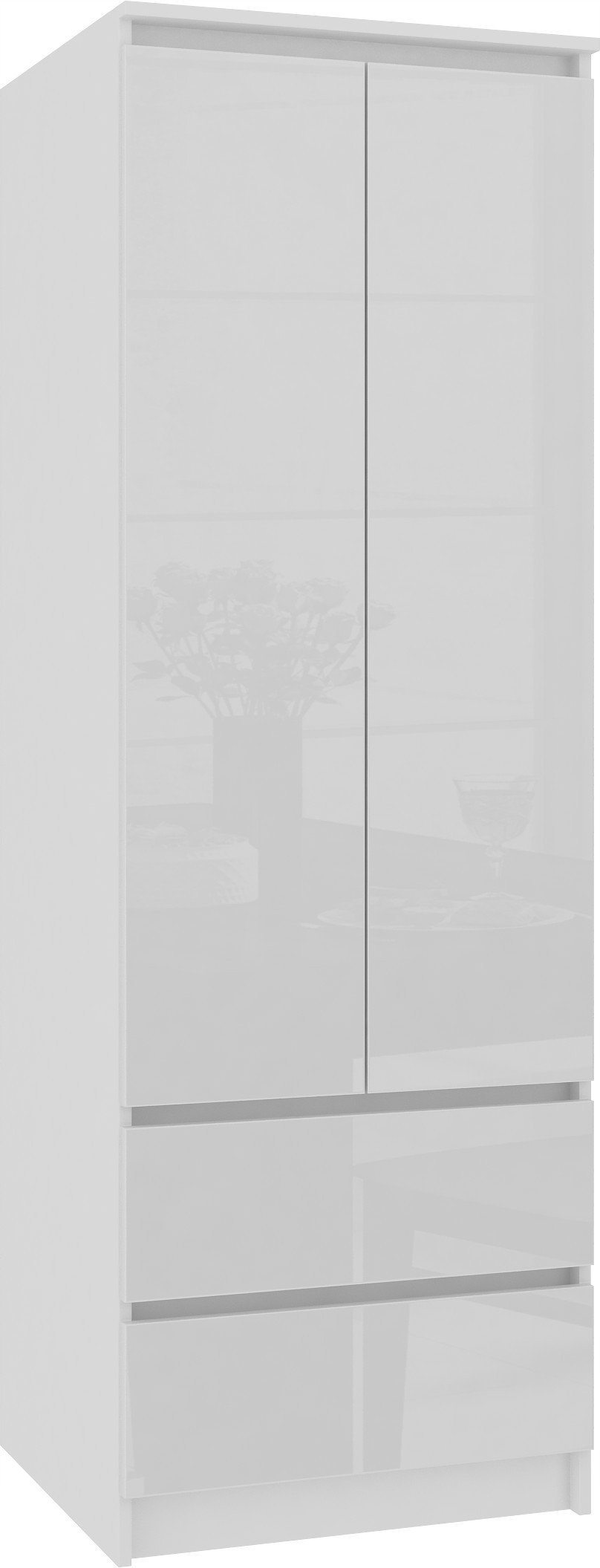 Skříň Star S 60 cm 2 Dveře 2 Zásuvky Pk Bílá Bílý Lesk Akd