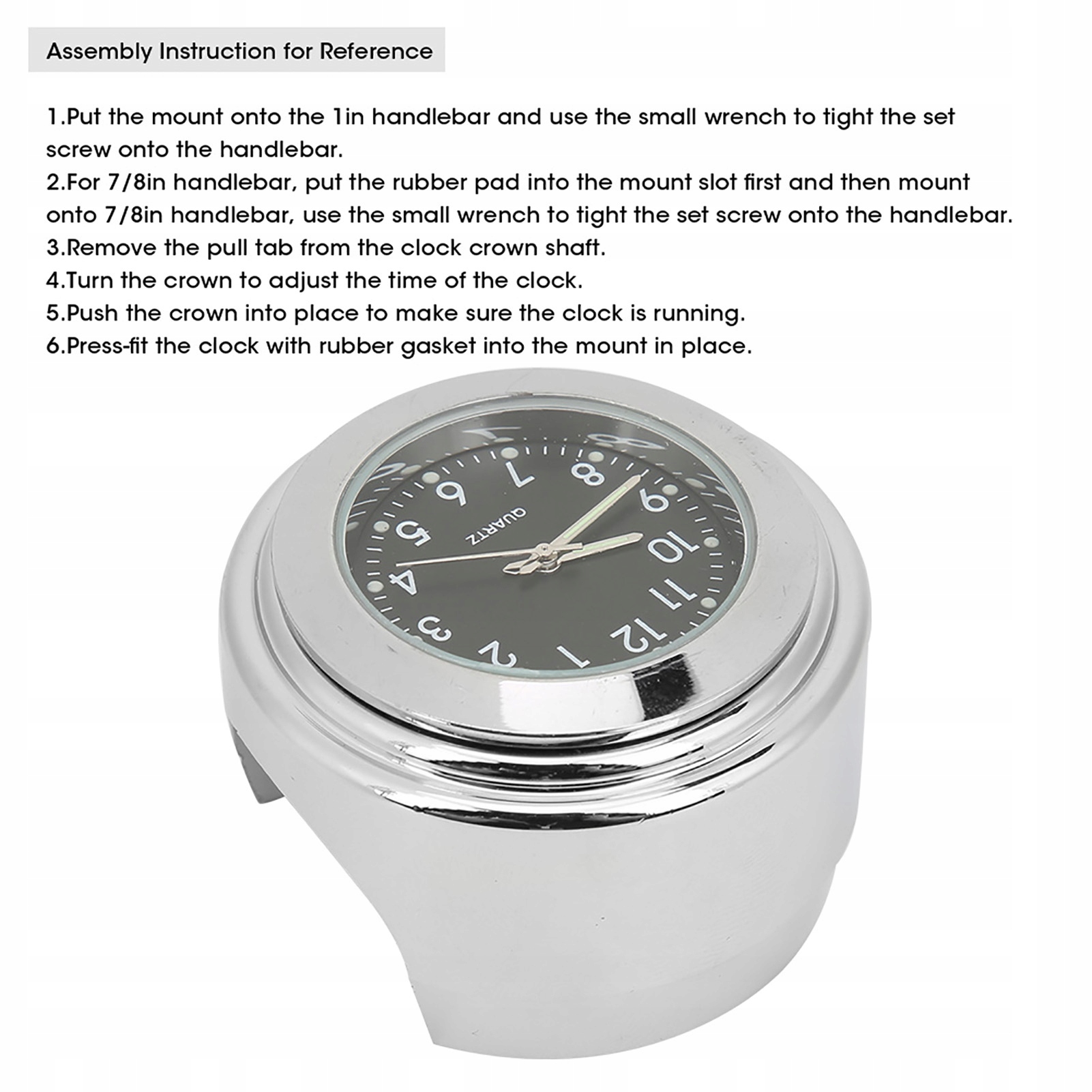 CHROM CHROMOWANY ZEGAREK CZARNA TARCZA NA KIEROW Marka bez marki