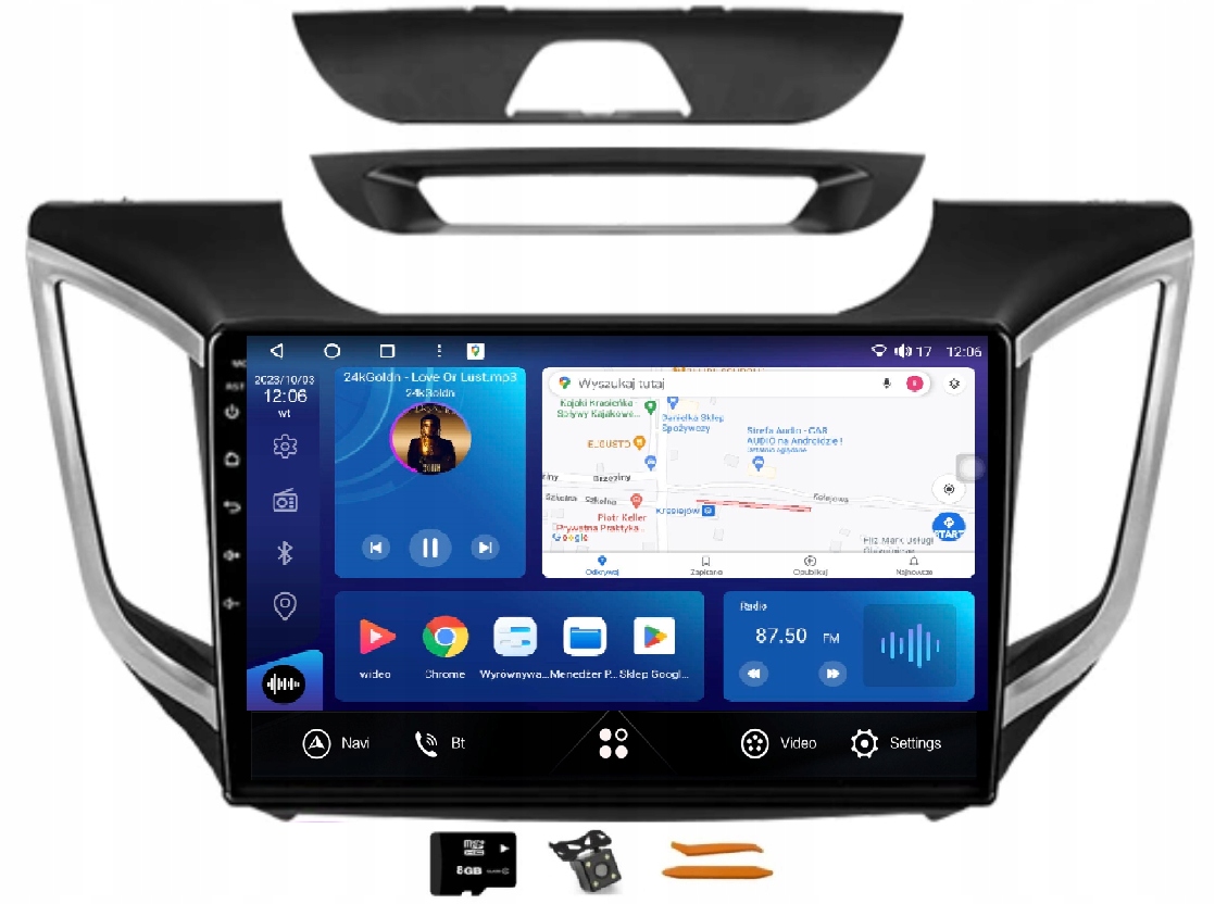 Rádio Android Navigácia VQ230 Qled Carplay Lte Gps Hyundai Creta IX25 15-19