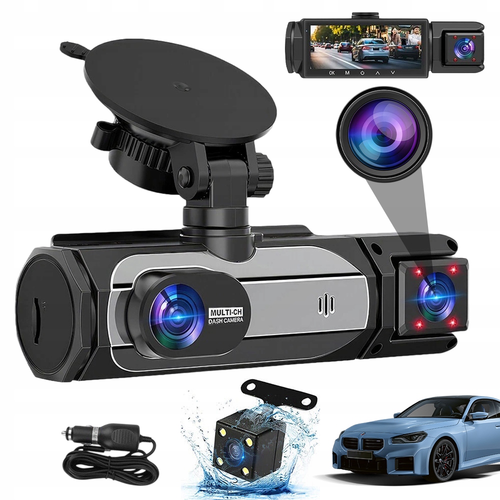 Set Videorekordér Do Auta Přední Zadní Kamera Automobilová WiFi