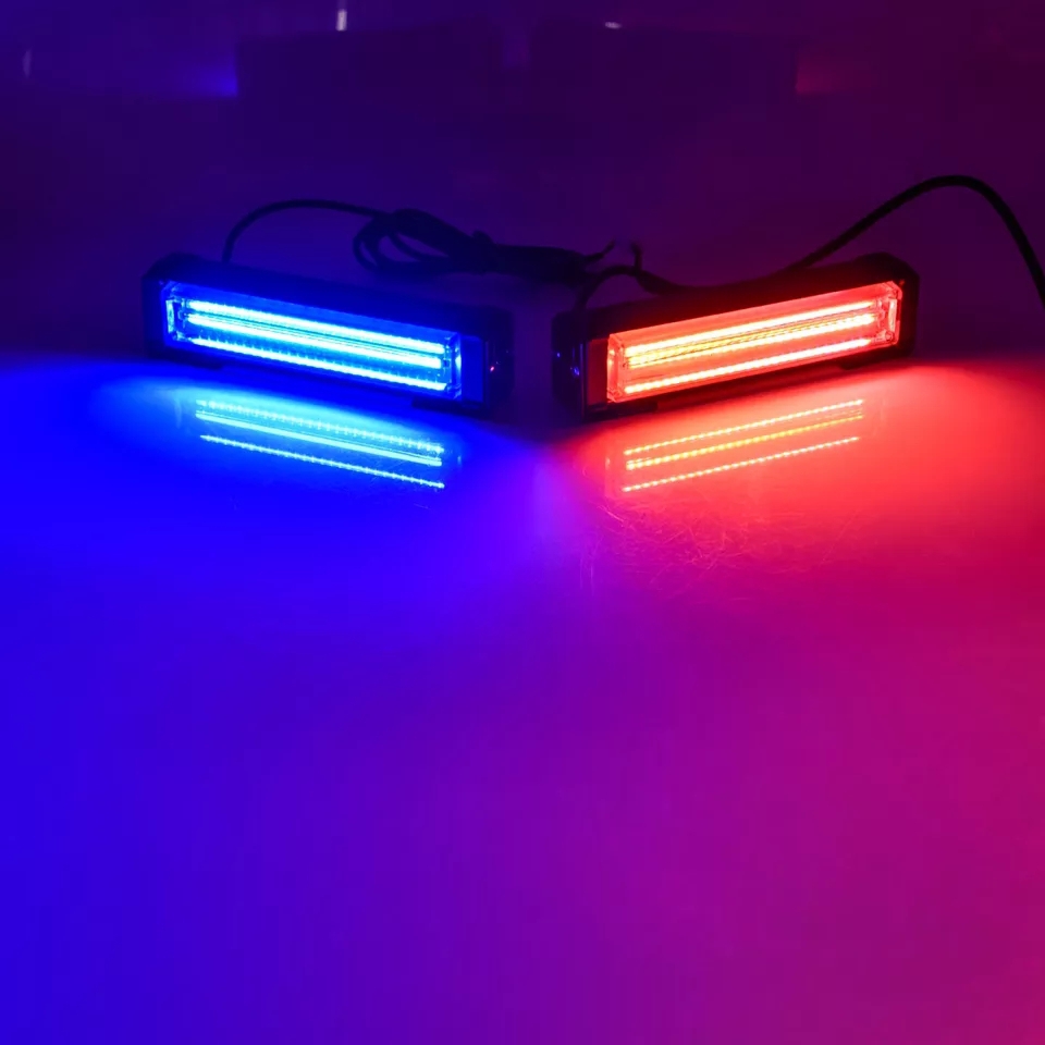 ŚWIATŁO OSTRZEGAWCZE CZERWONO NIEBIESKIE 2x3 COB OBRYSÓWKA BUS TIR Producent części Inny