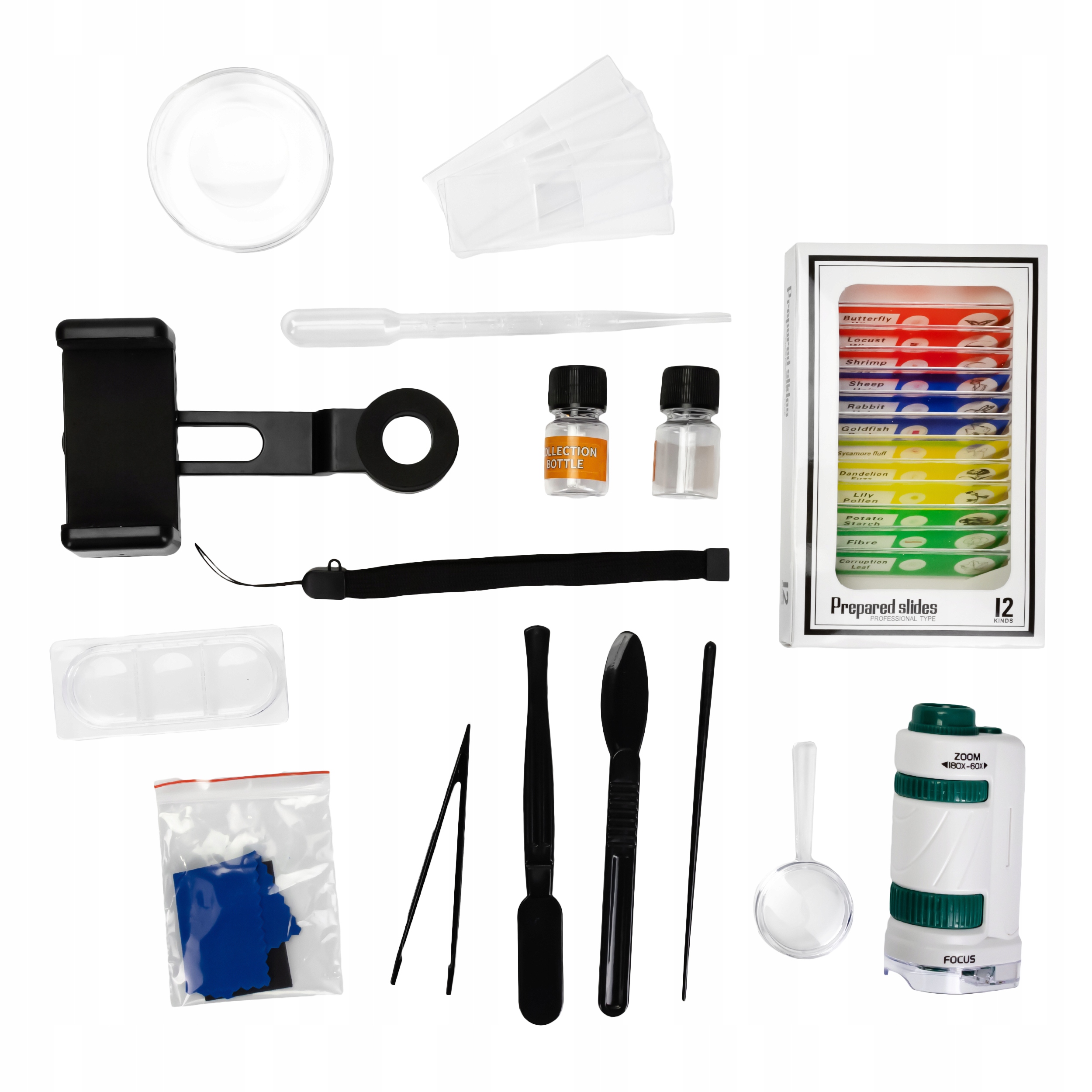 MIKROSKOP EDUKACYJNY DLA DZIECI 2W1 LABORATORIUM 60X/180X + AKCESORIA Marka click4TOYS