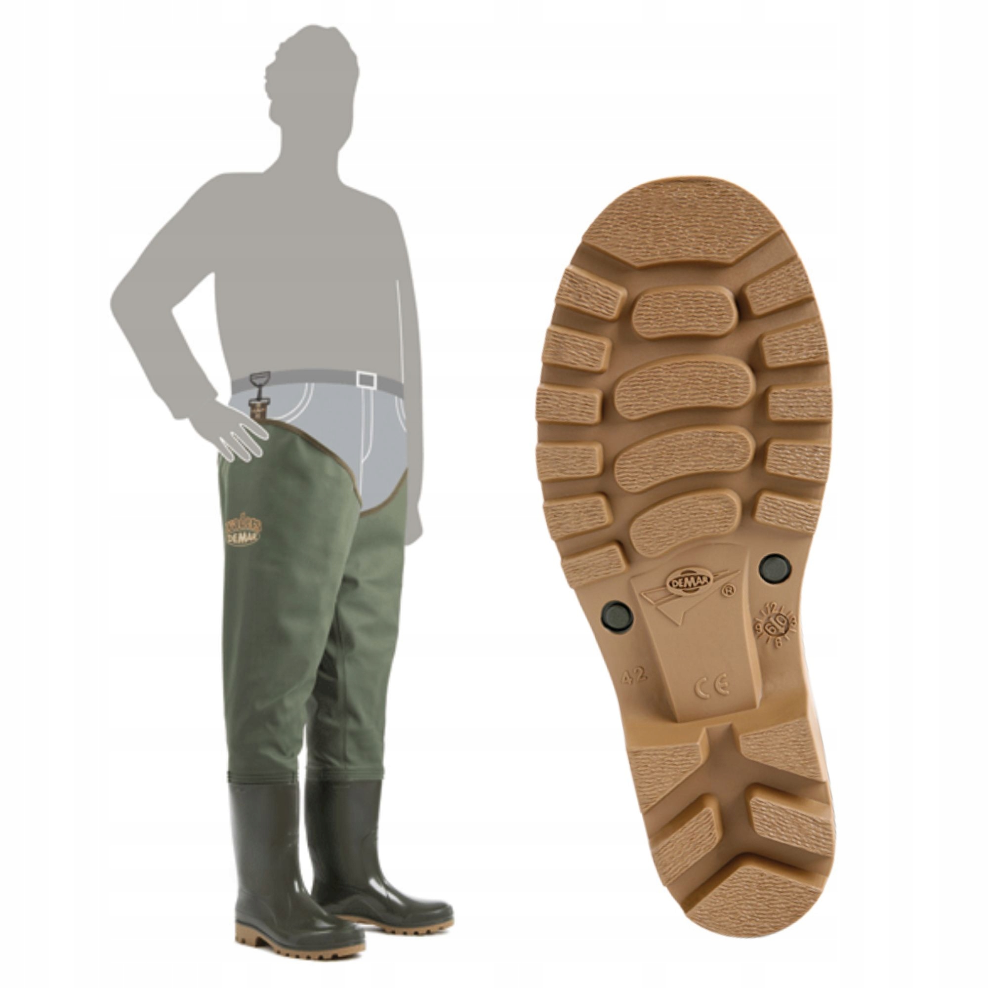 Wodery kalosze Demar Grand Waders Wodoodporne, rozmiar 45