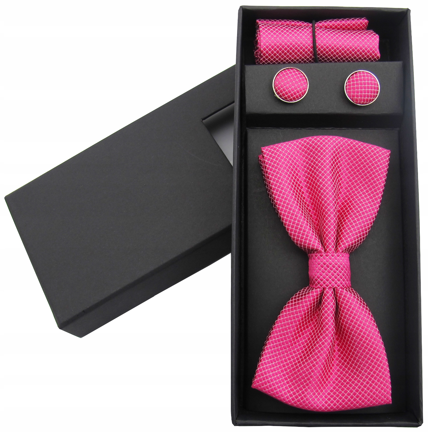 

Mucha Spinki Poszetka Amarant muszka Zestaw.