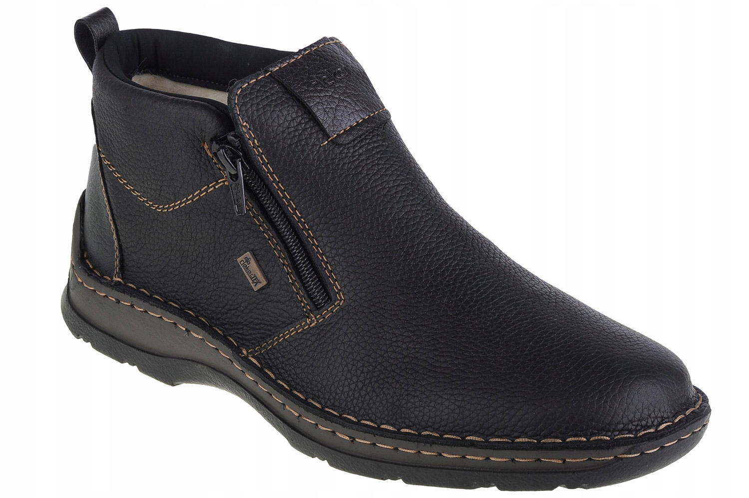 Rieker Kožené Boty [42] Pánské kožené Kotníkové Boty černé