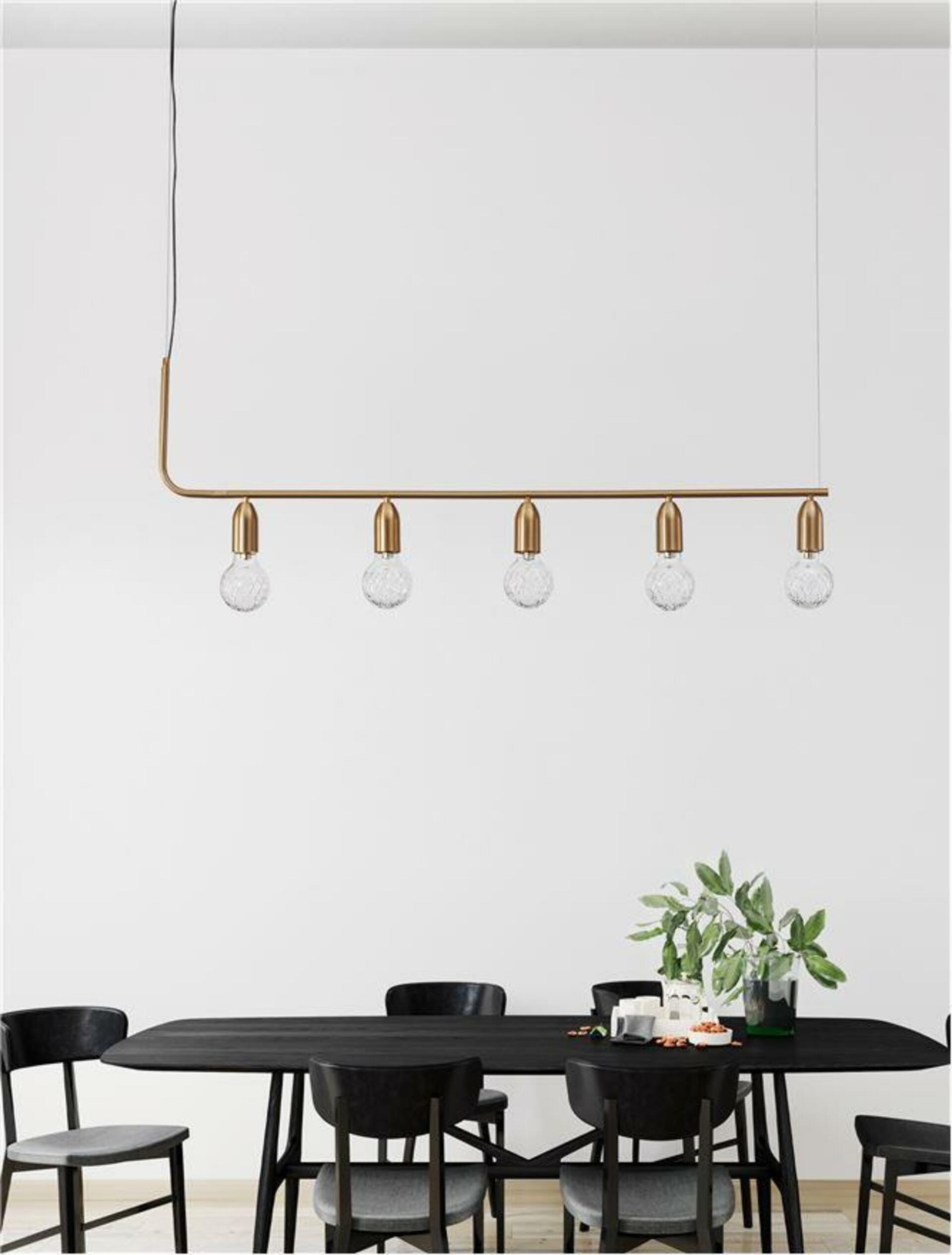 Nova Luce závěsné svítidlo Veda mosazný kov a čiré sklo G9 5x6W 230V IP20 b