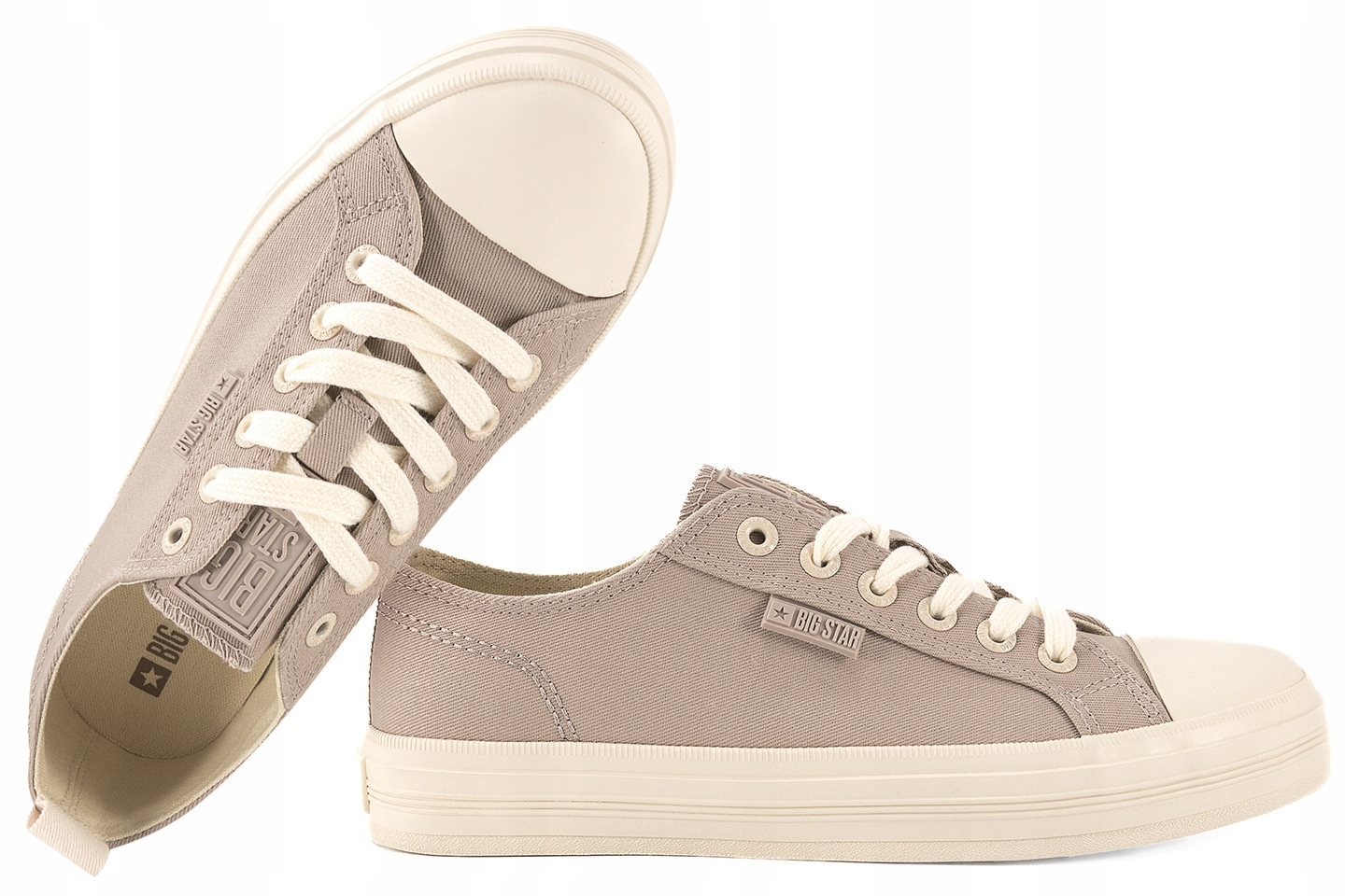 Big Star TT274819 Półtrampki Damskie Tenisówki Tekstylne c.beż Beżowy 40